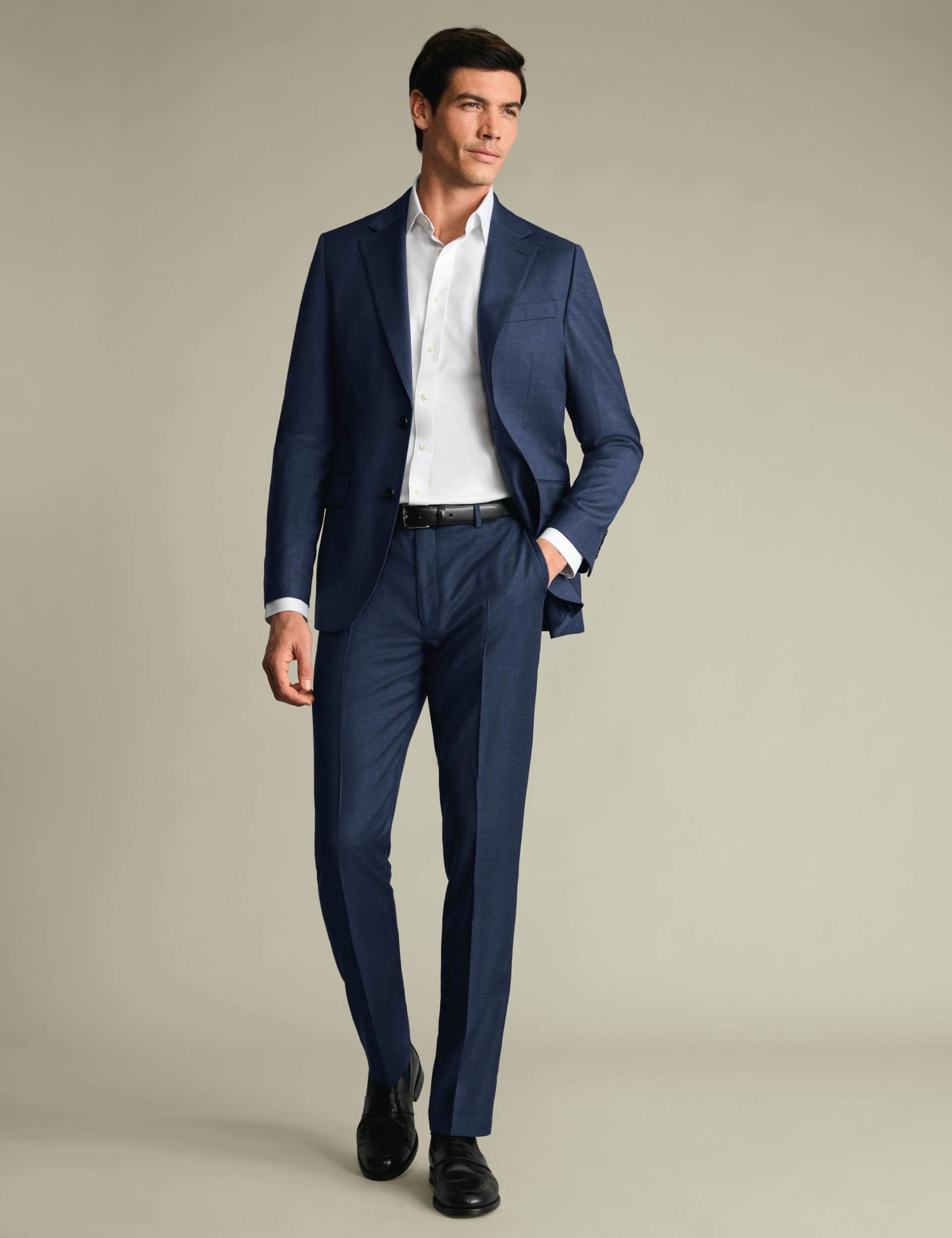 Slim Fit Super 100s Wool Twill Suit Trousers 2 of 4