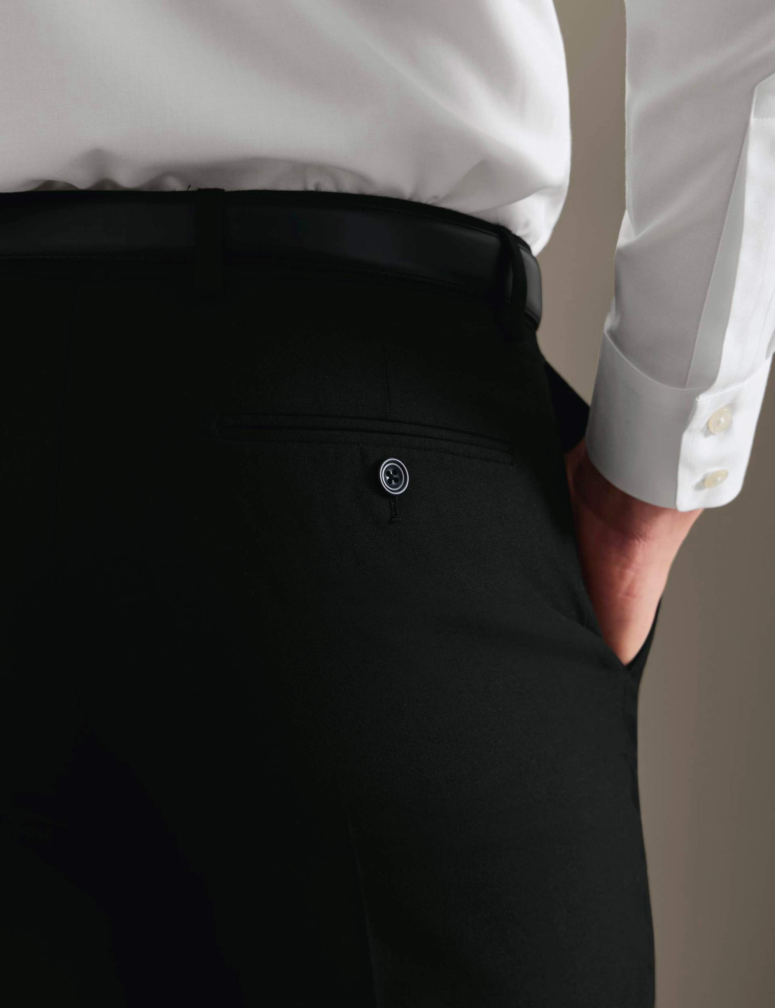 Slim Fit Super 120s Wool Sharkskin Suit Trousers 4 of 5