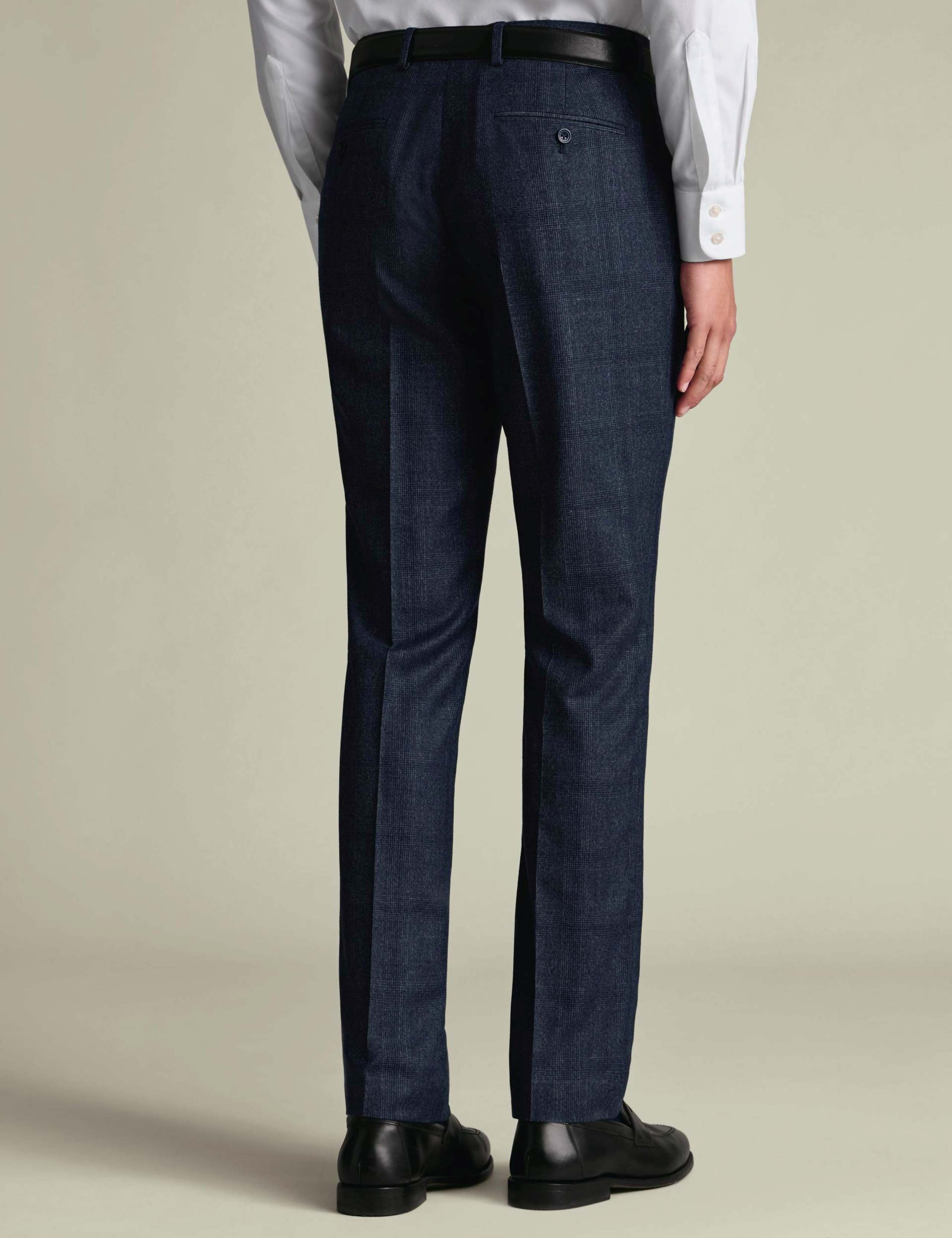 Slim Fit Super 120s Wool Checked Suit Trousers 3 of 4