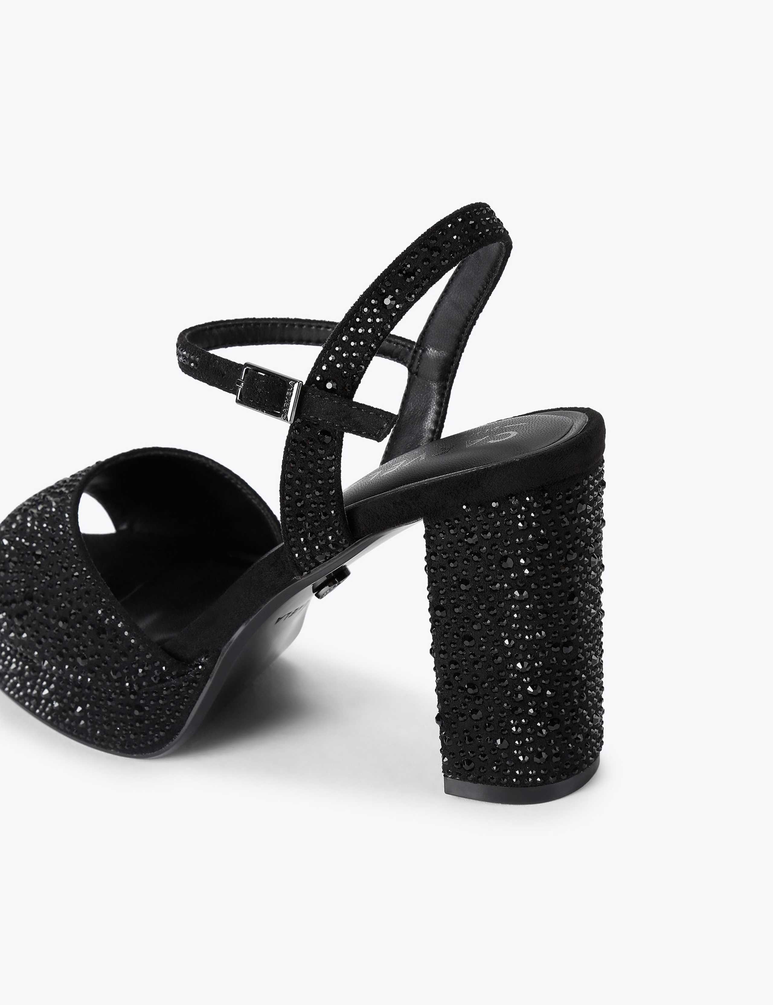 Embellished Platform Block Heel Open Toe Shoes 3 of 4