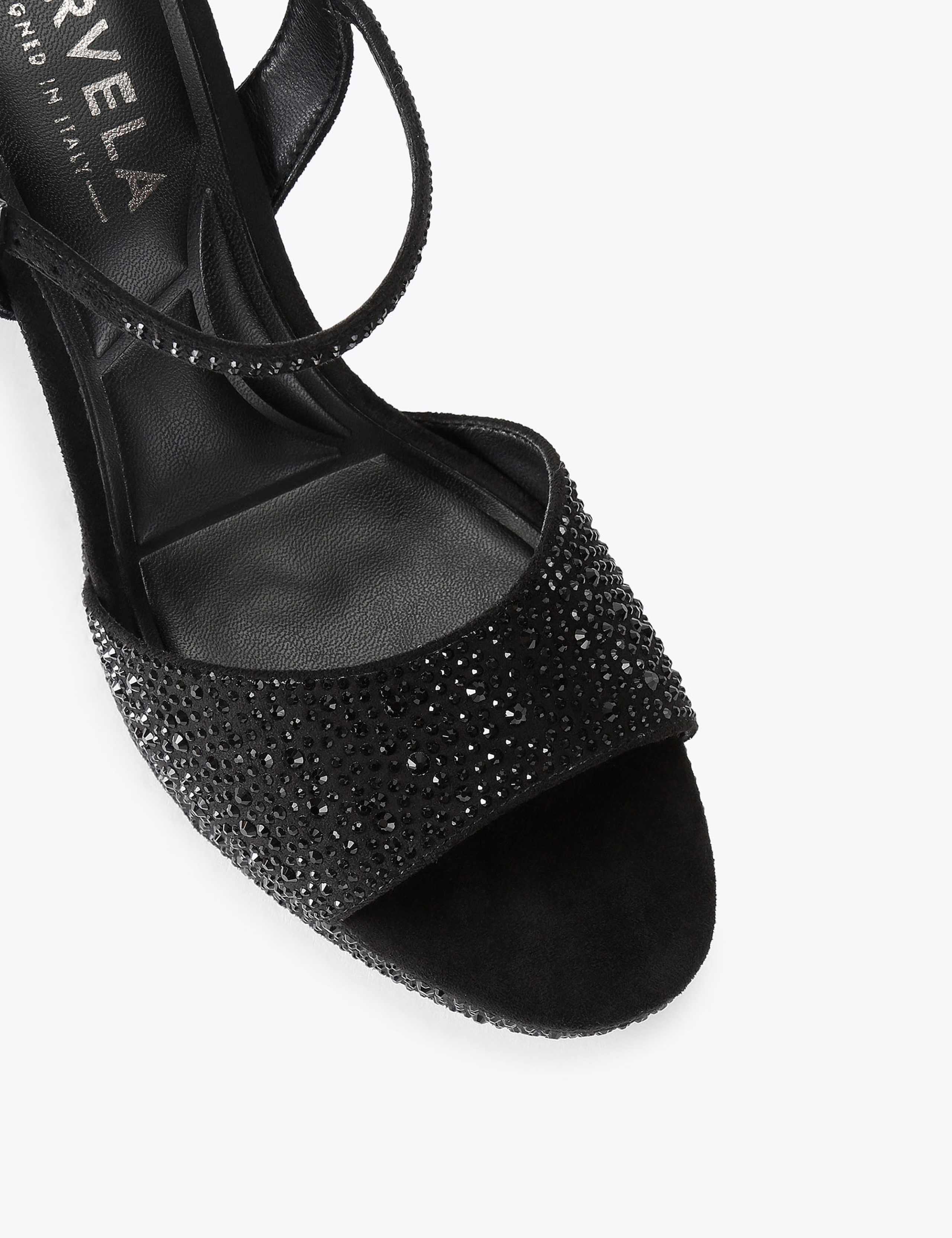 Embellished Platform Block Heel Open Toe Shoes 4 of 4