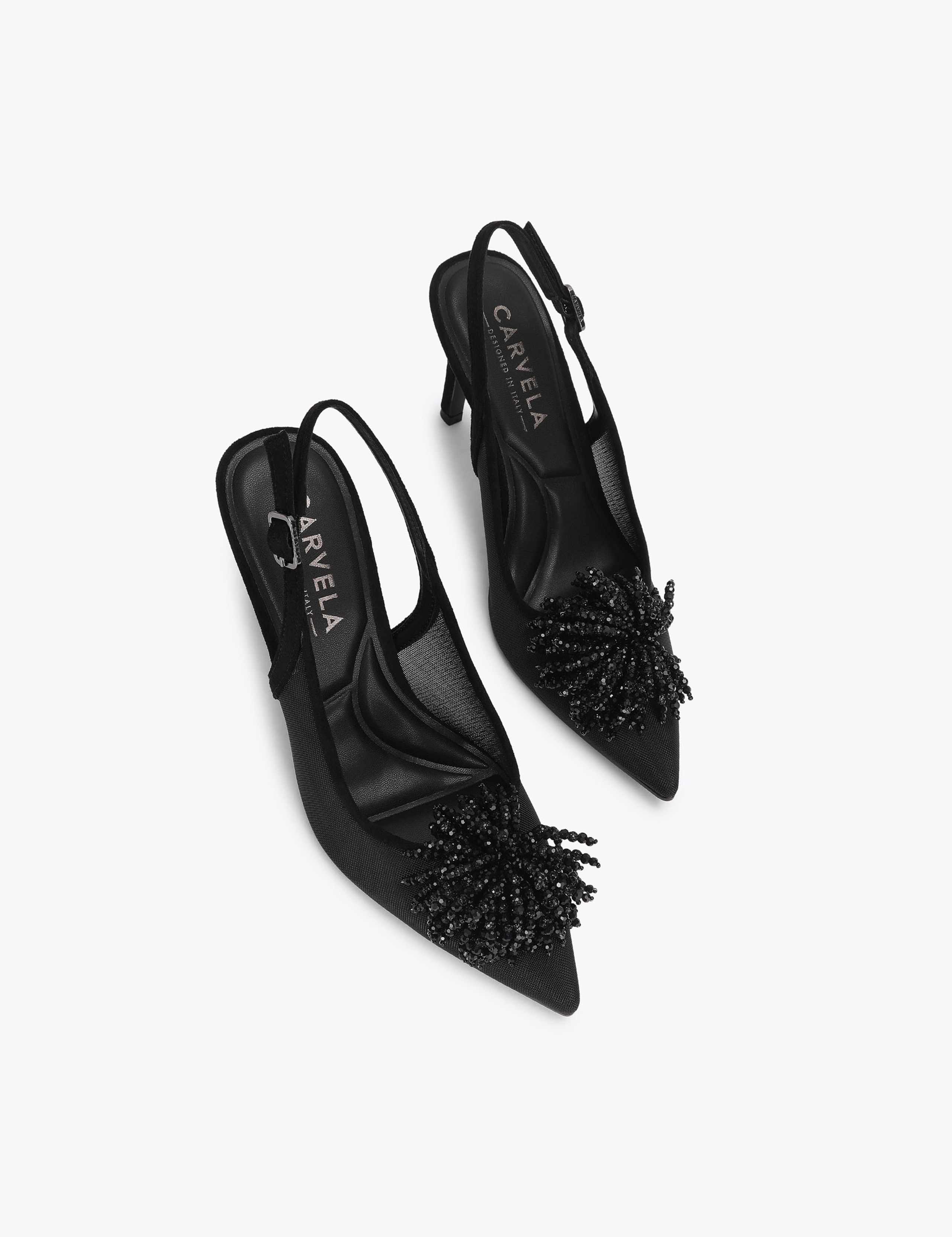 Crystal Stiletto Heel Slingback Shoes 2 of 4