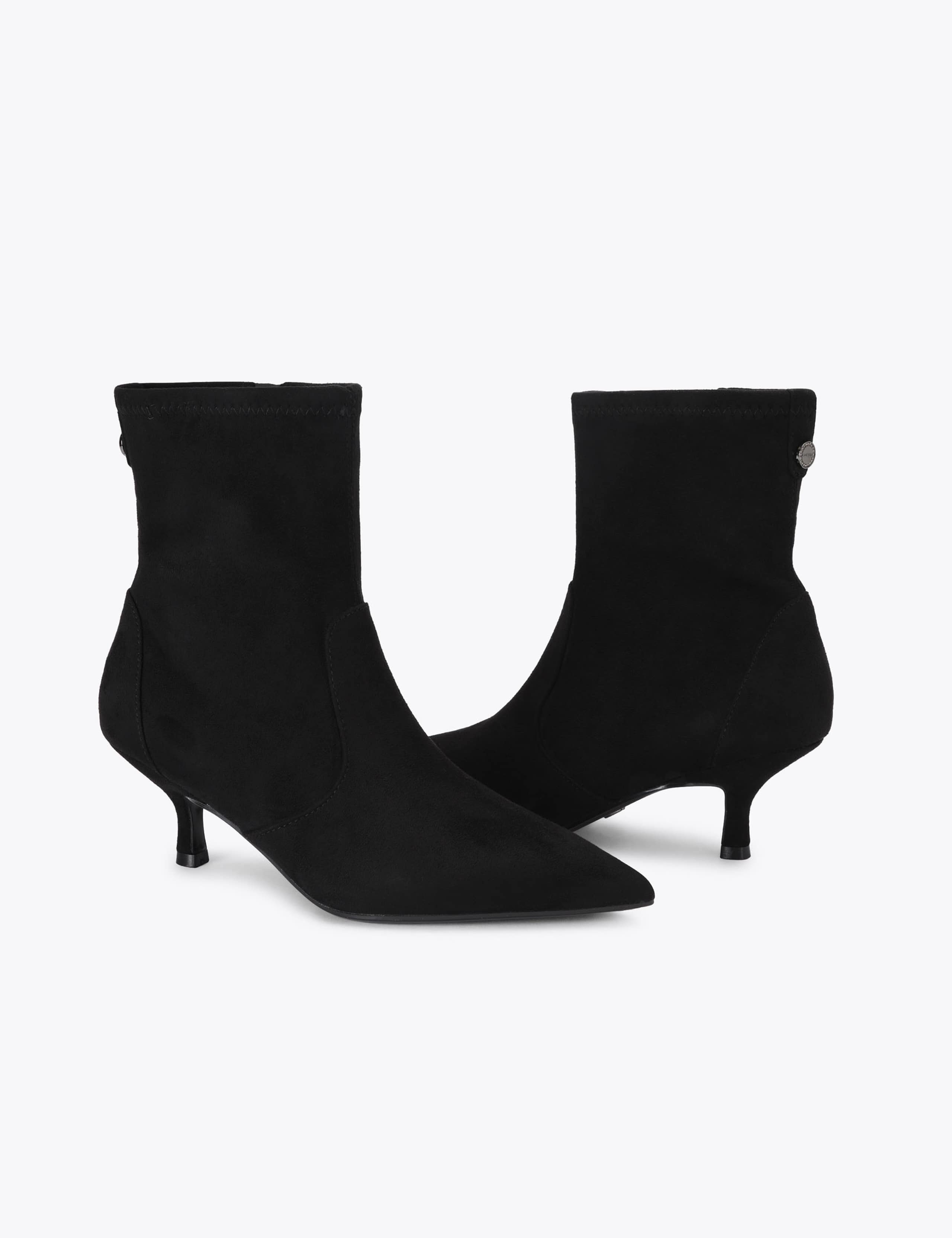 Suede Pointed Kitten Heel Ankle Boots 2 of 4