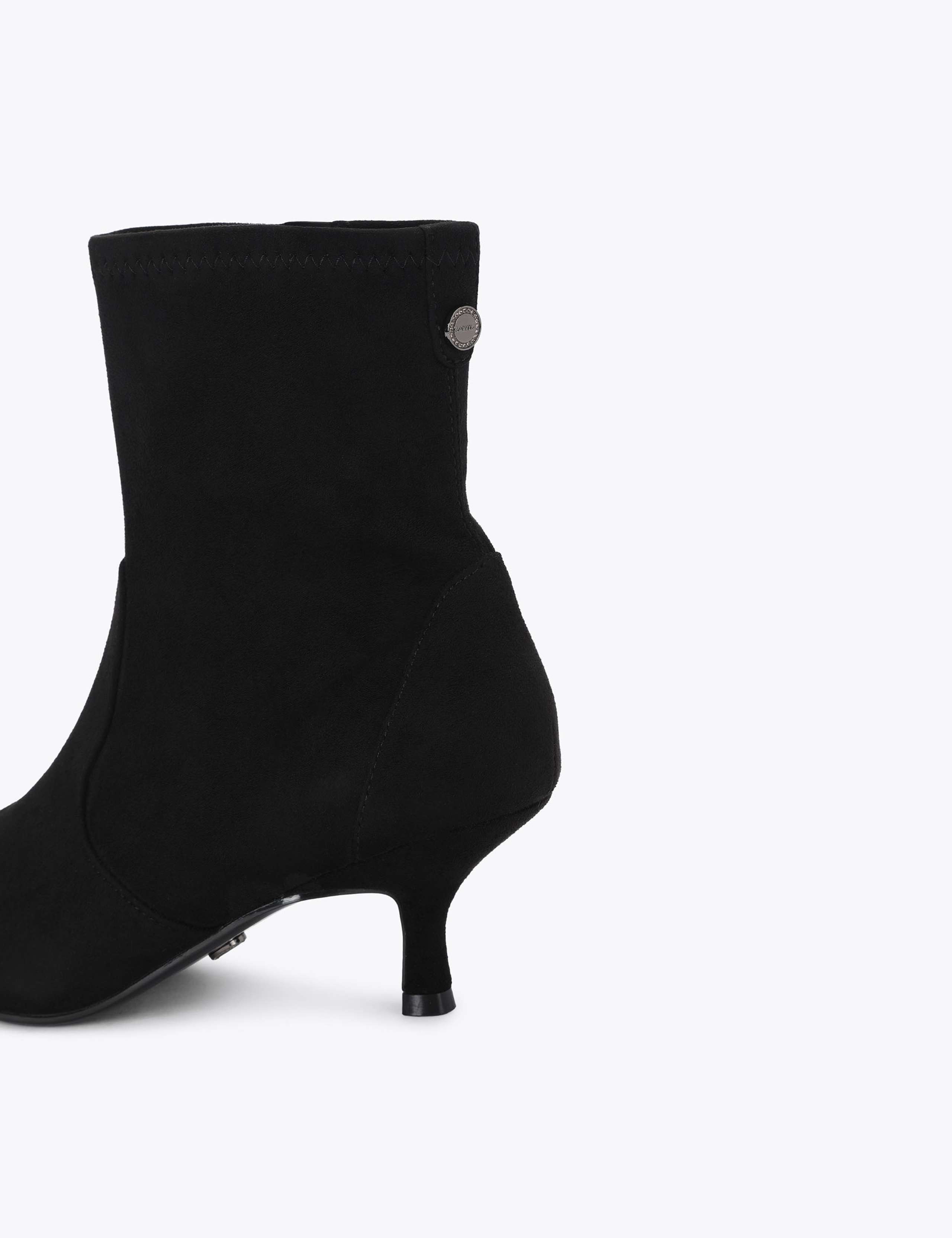 Suede Pointed Kitten Heel Ankle Boots 3 of 4