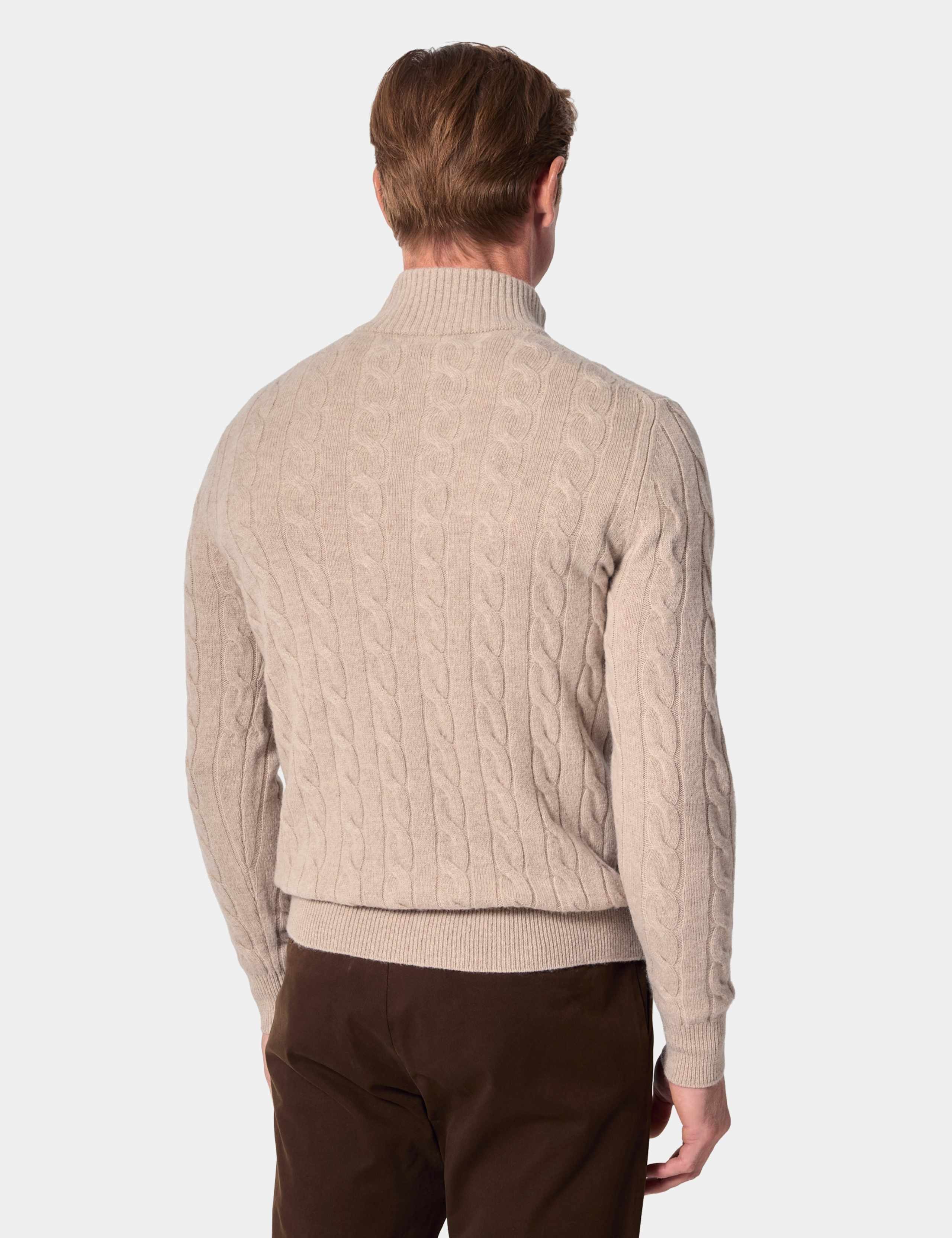 Pure Wool Cable Knit Half Zip Jumper 2 of 4