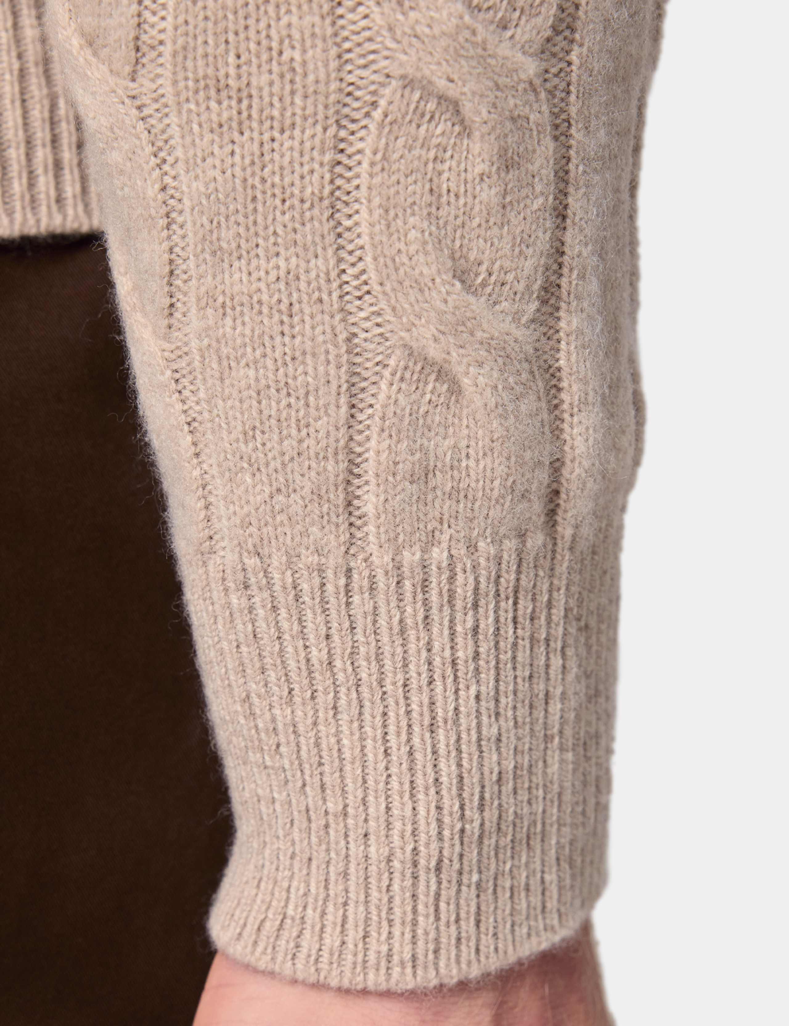 Pure Wool Cable Knit Half Zip Jumper 4 of 4