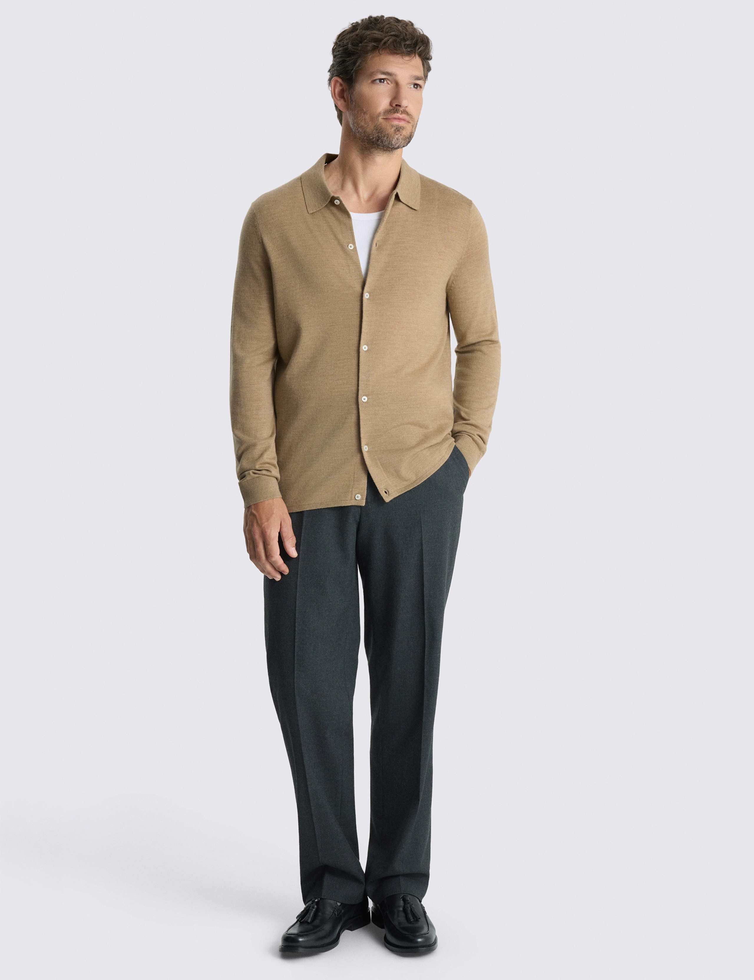 Merino Wool Rich Knitted Shirt 2 of 3