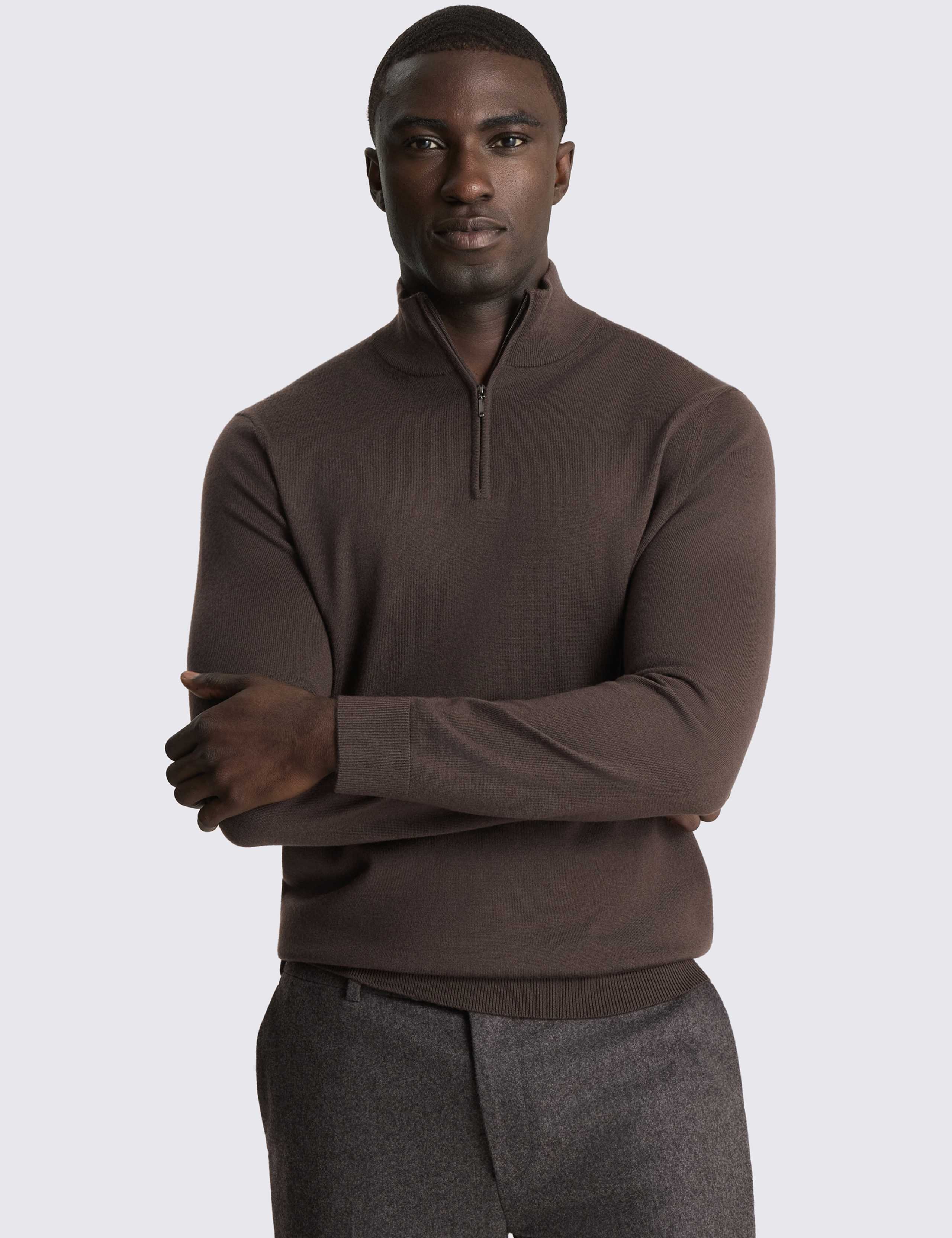 Merino Wool Rich Half Zip Jumper 1 of 4