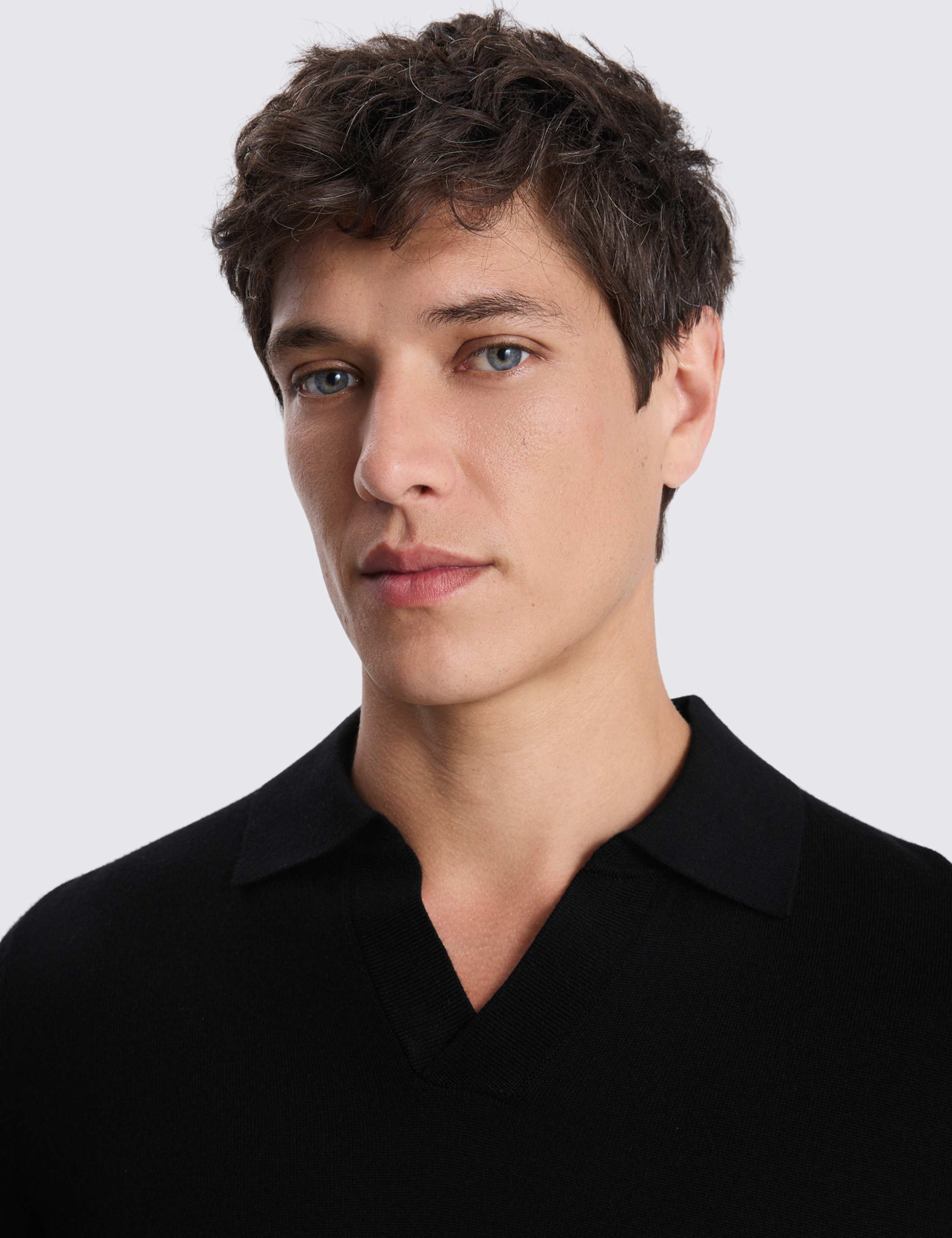 Merino Wool Rich Knitted Polo Shirt 2 of 4