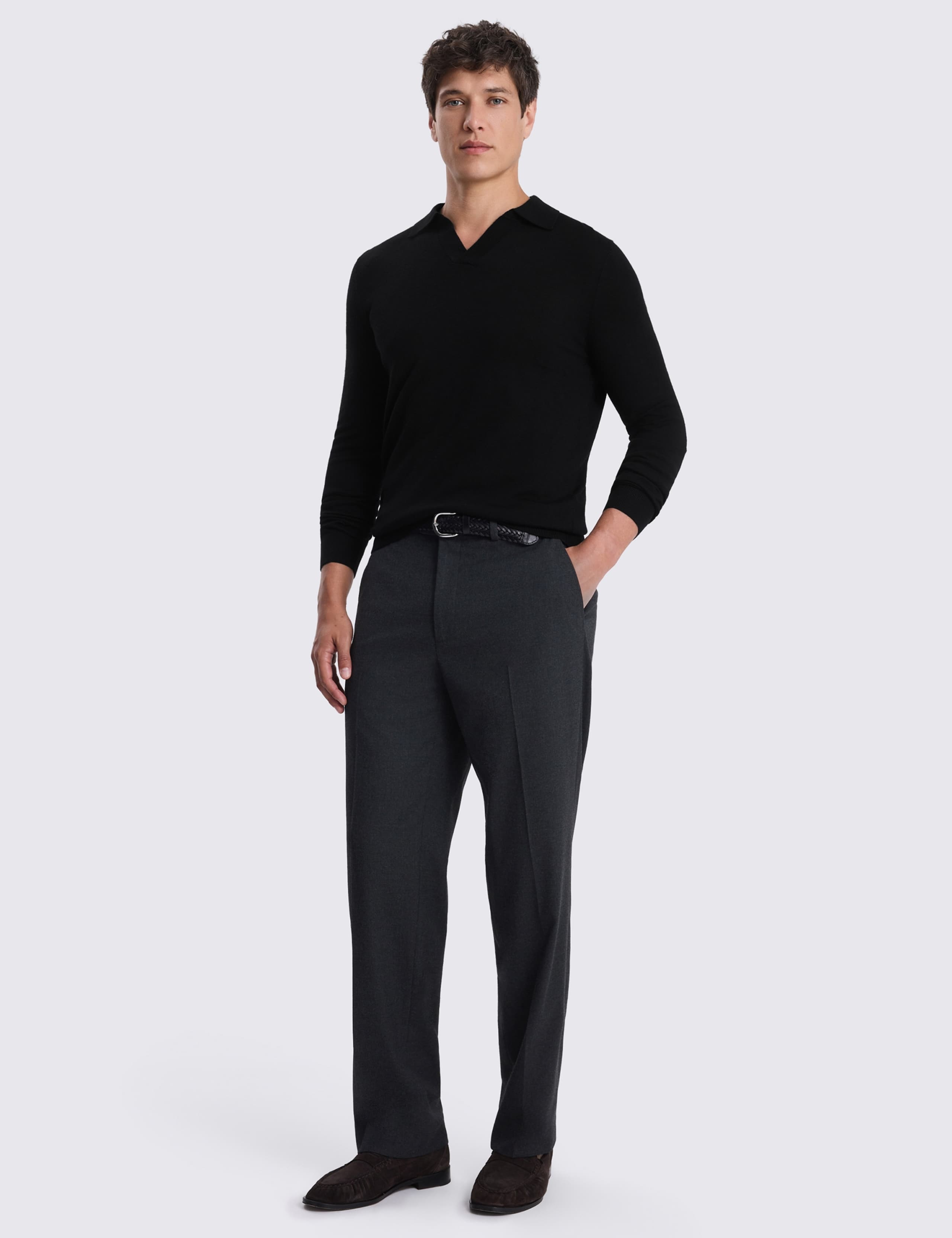 Merino Wool Rich Knitted Polo Shirt 4 of 4