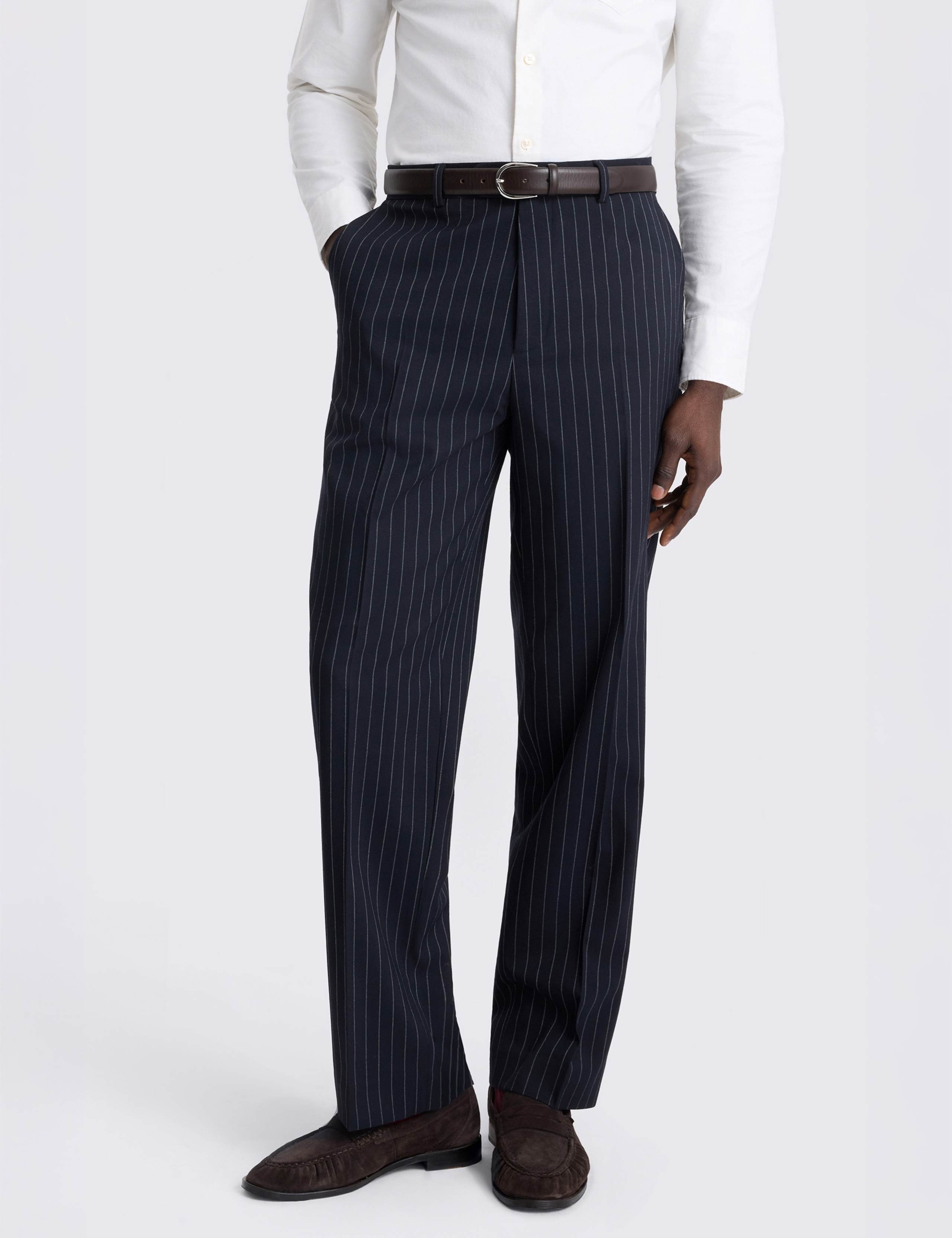 Relaxed Fit Pinstripe Trousers 1 of 3