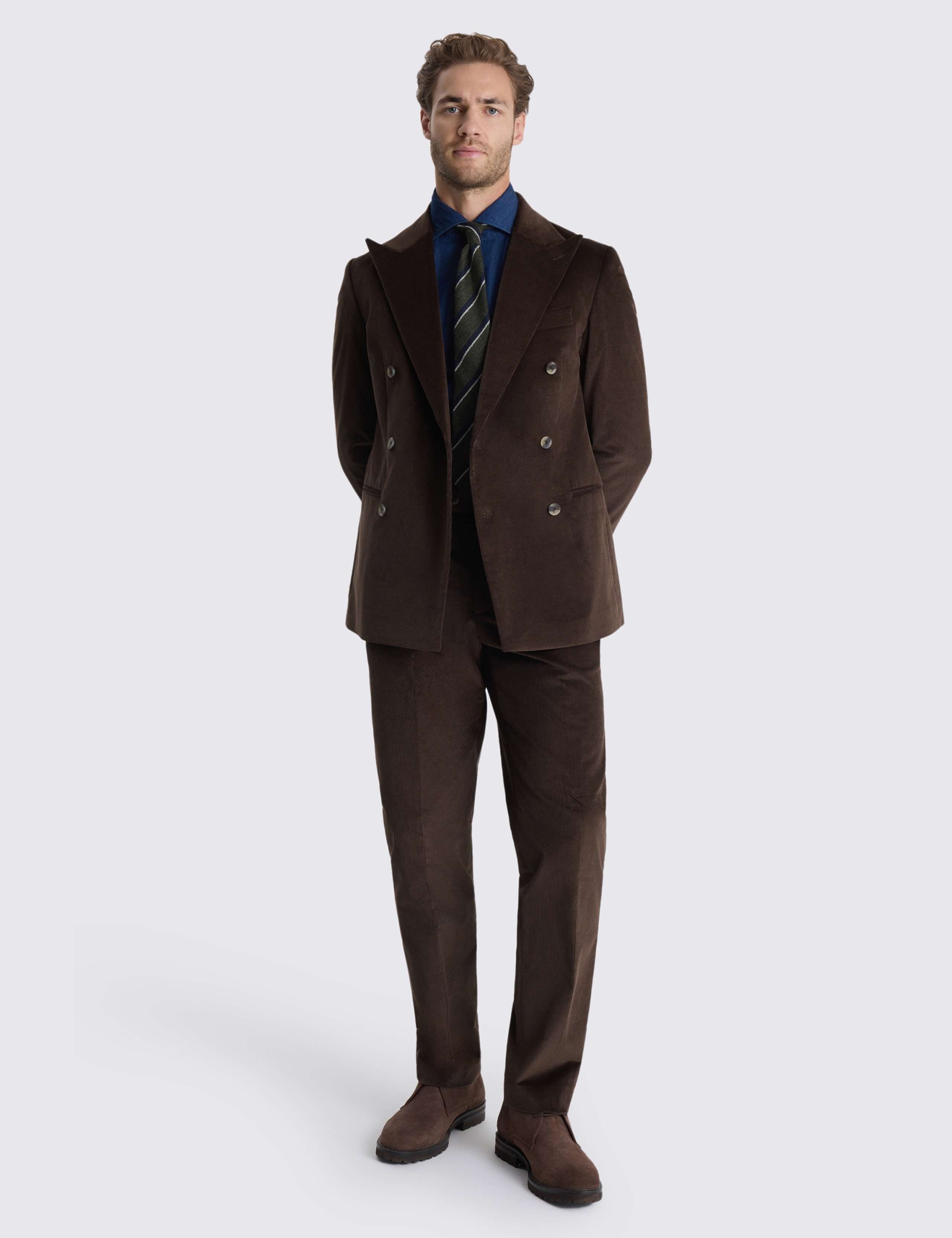 Tailored Fit Cord Double Breasted Suit Jacket 2 of 4