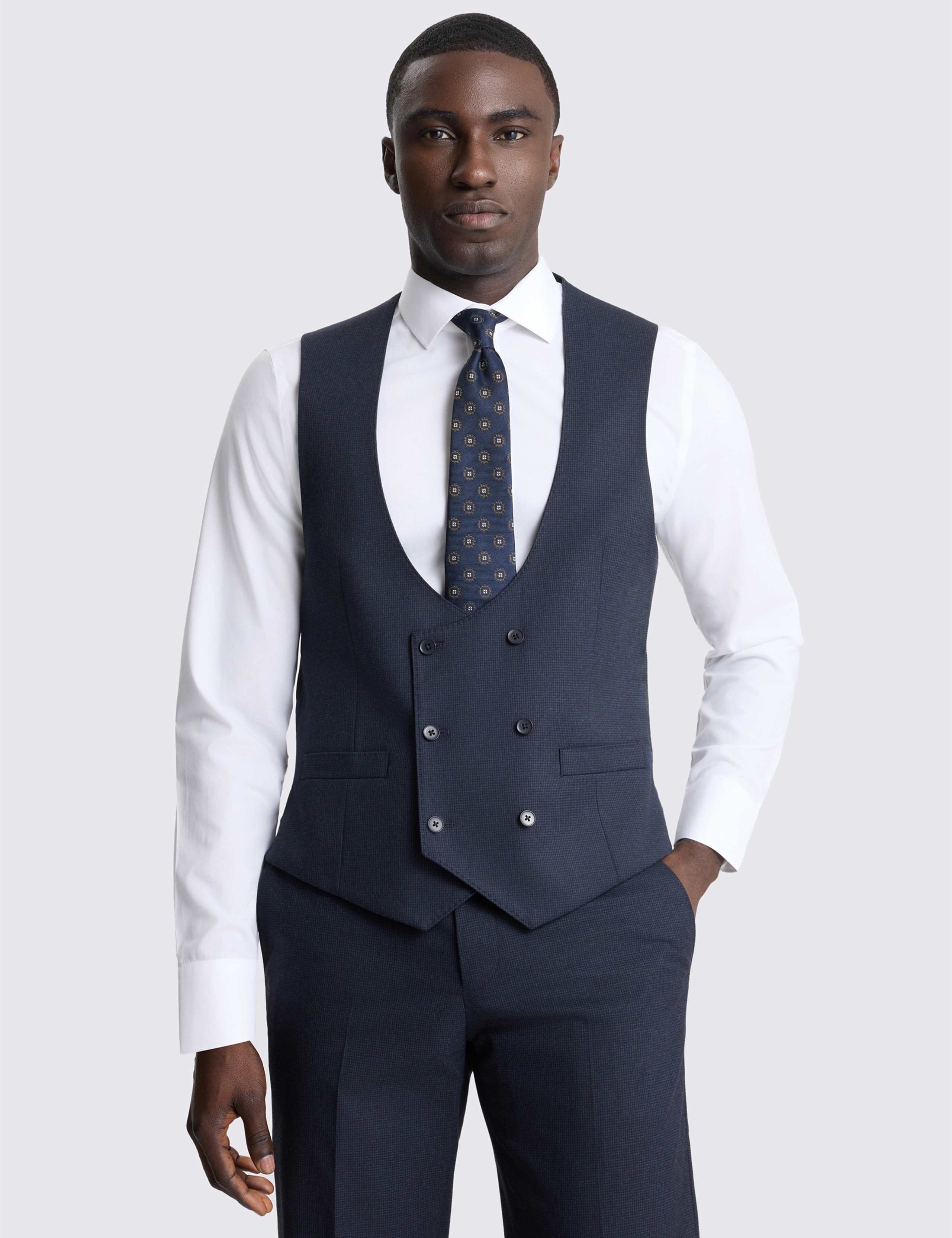 Tailored Fit Puppytooth Waistcoat 1 of 3