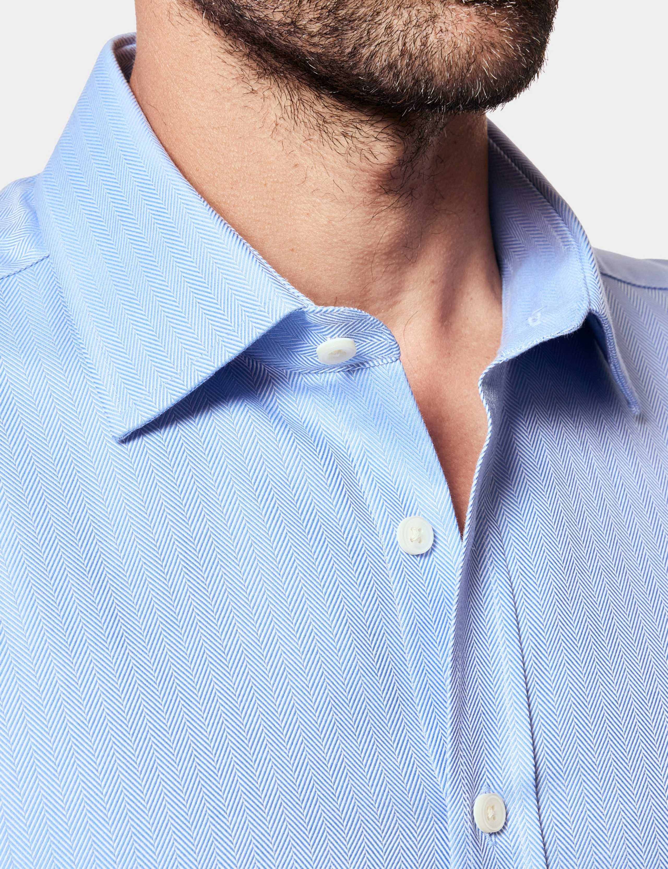 Regular Fit Pure Cotton Herringbone Shirt 3 of 3