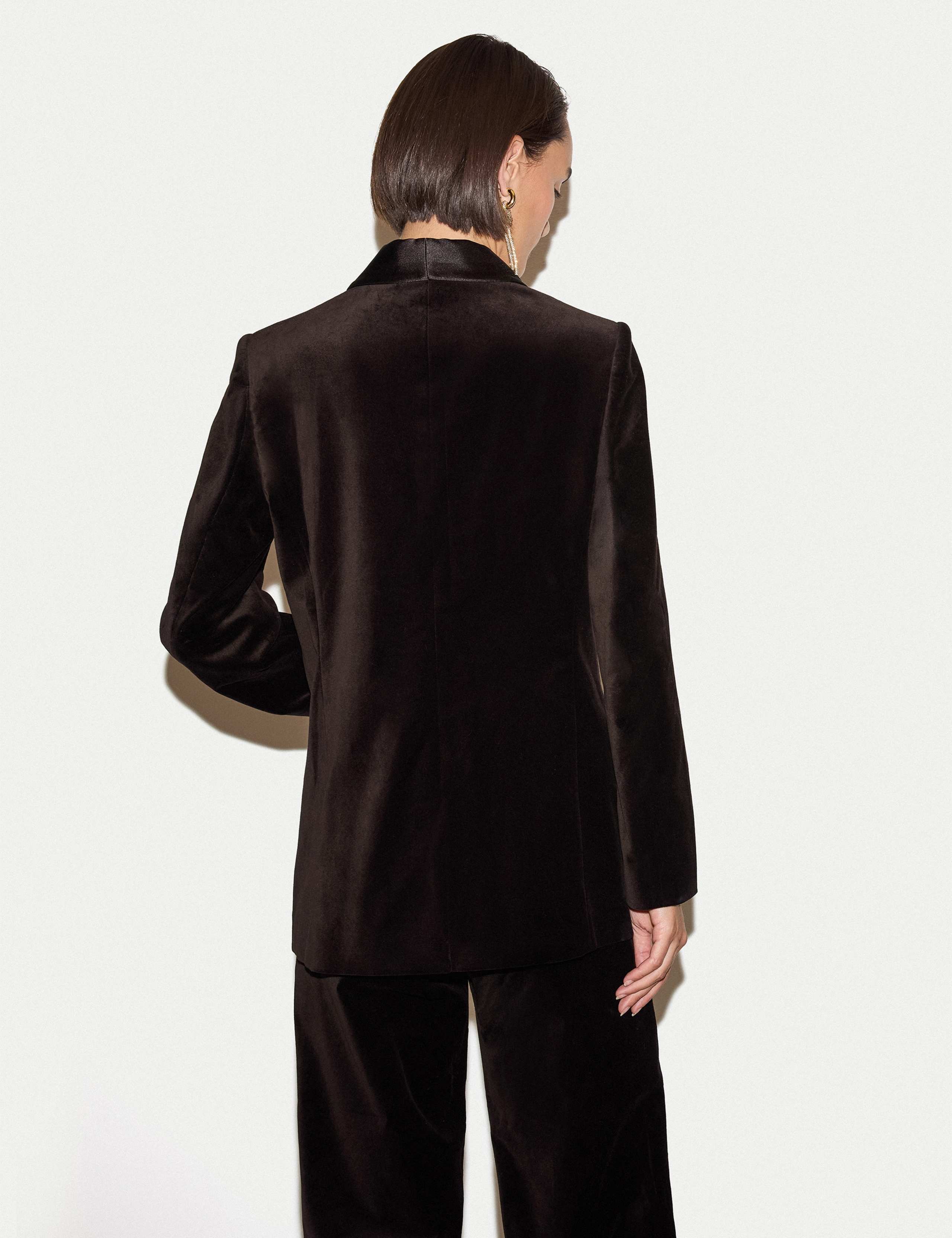 Velvet Tailored Shawl Collar Blazer 2 of 4