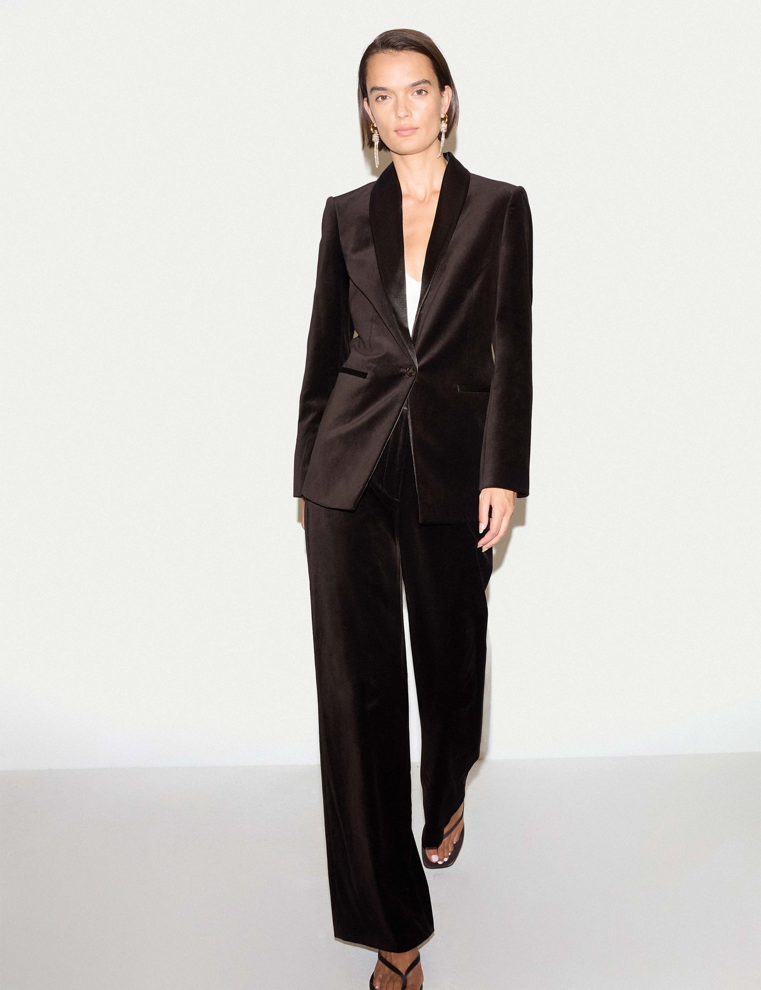 Velvet Tailored Shawl Collar Blazer 4 of 4