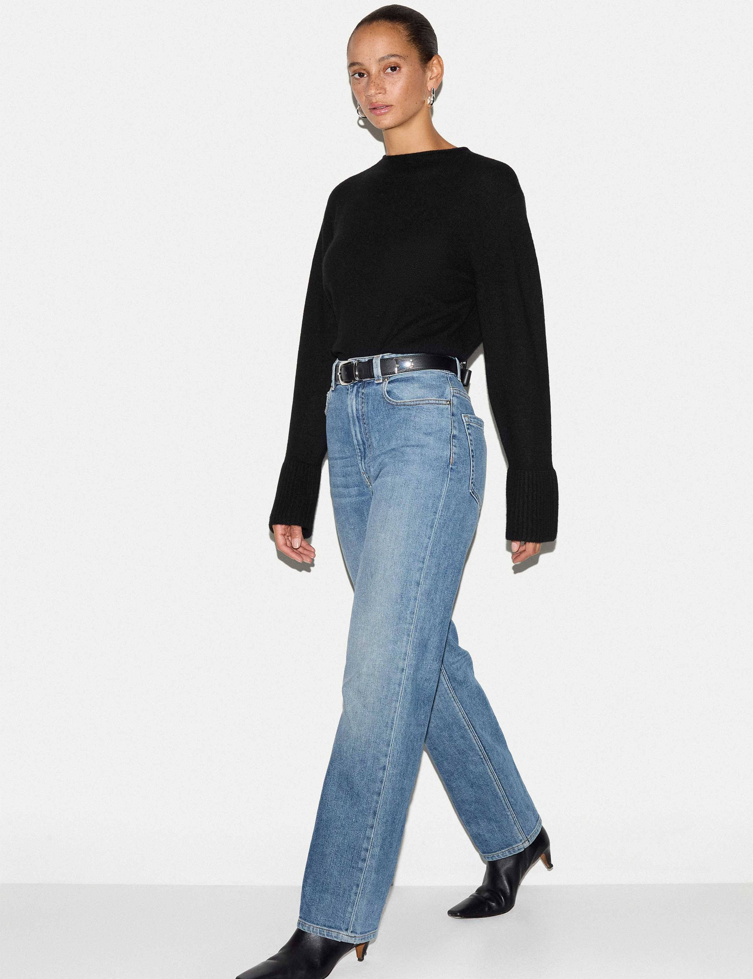 Pure Cashmere Striped Round Neck Jumper 2 of 5