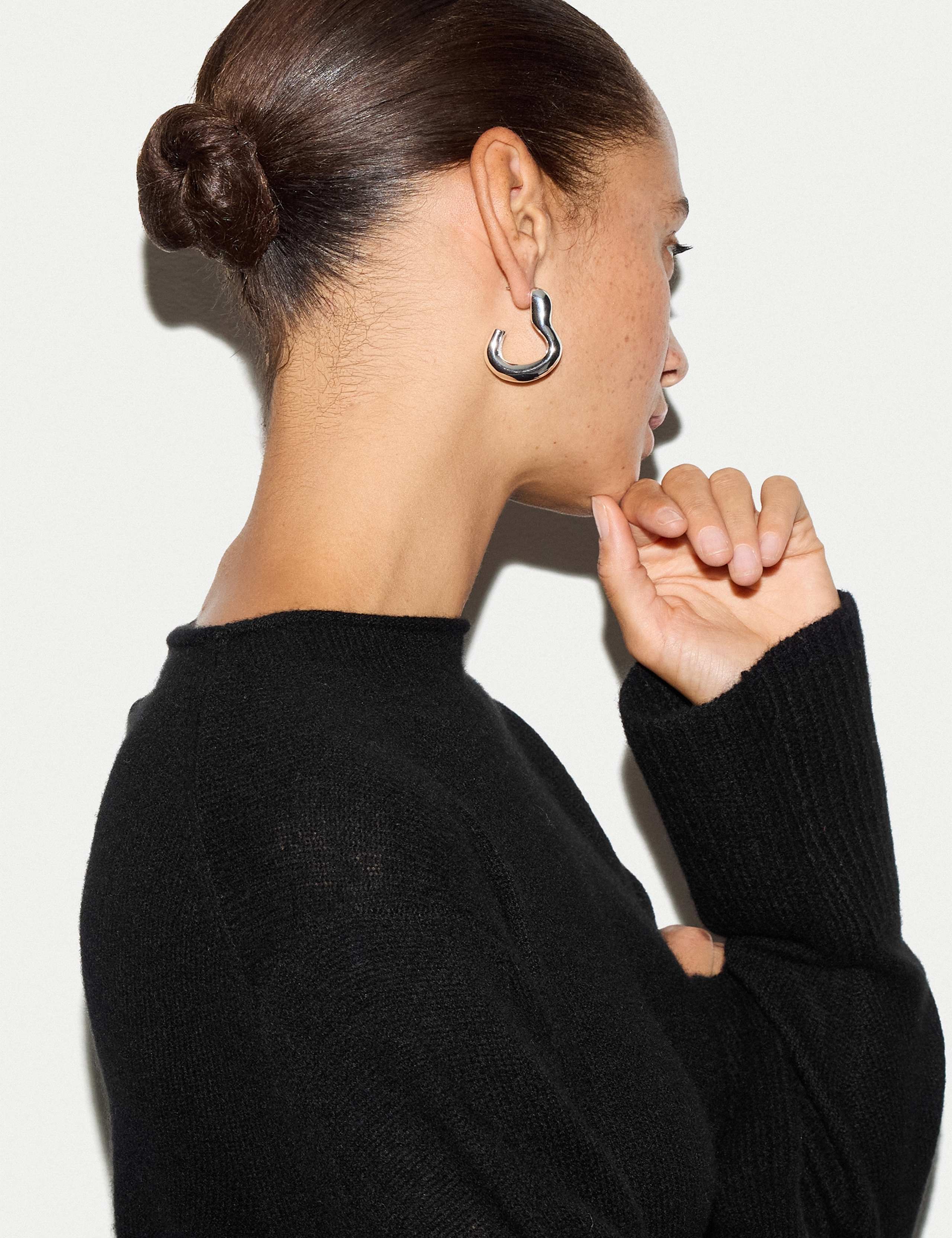 Pure Cashmere Striped Round Neck Jumper 3 of 5
