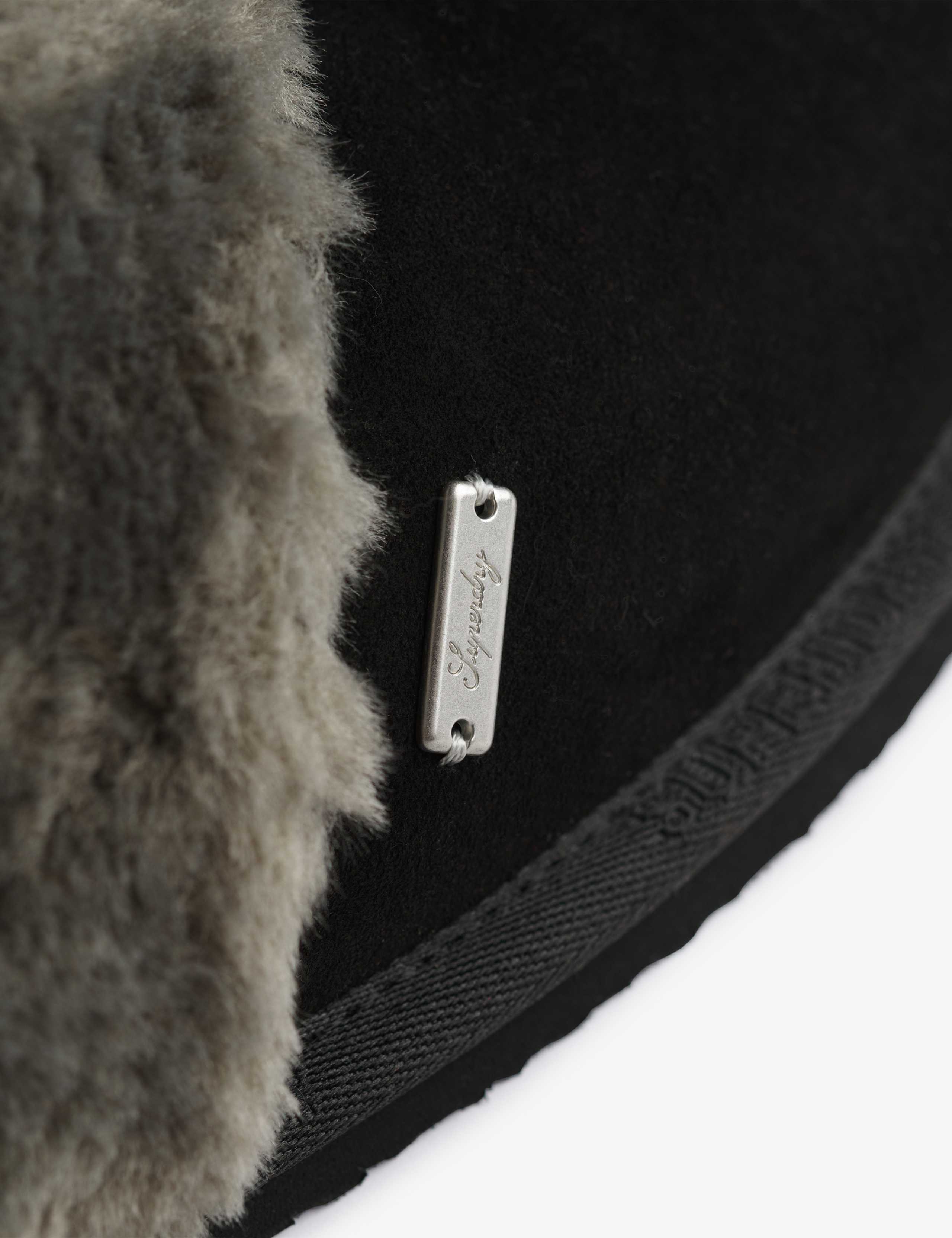 Sheepskin Faux Fur Lined Mule Slippers 4 of 7