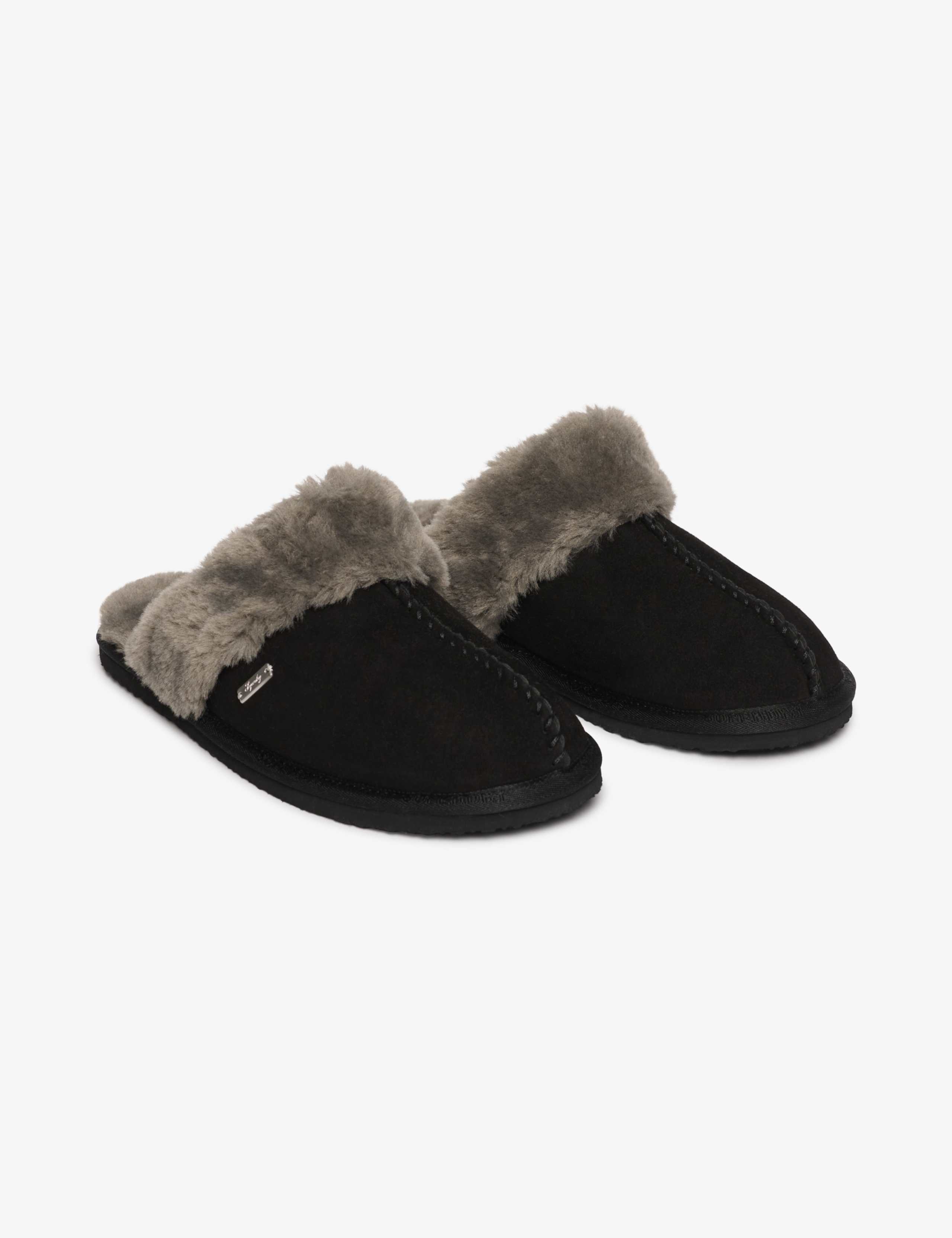 Sheepskin Faux Fur Lined Mule Slippers 5 of 7