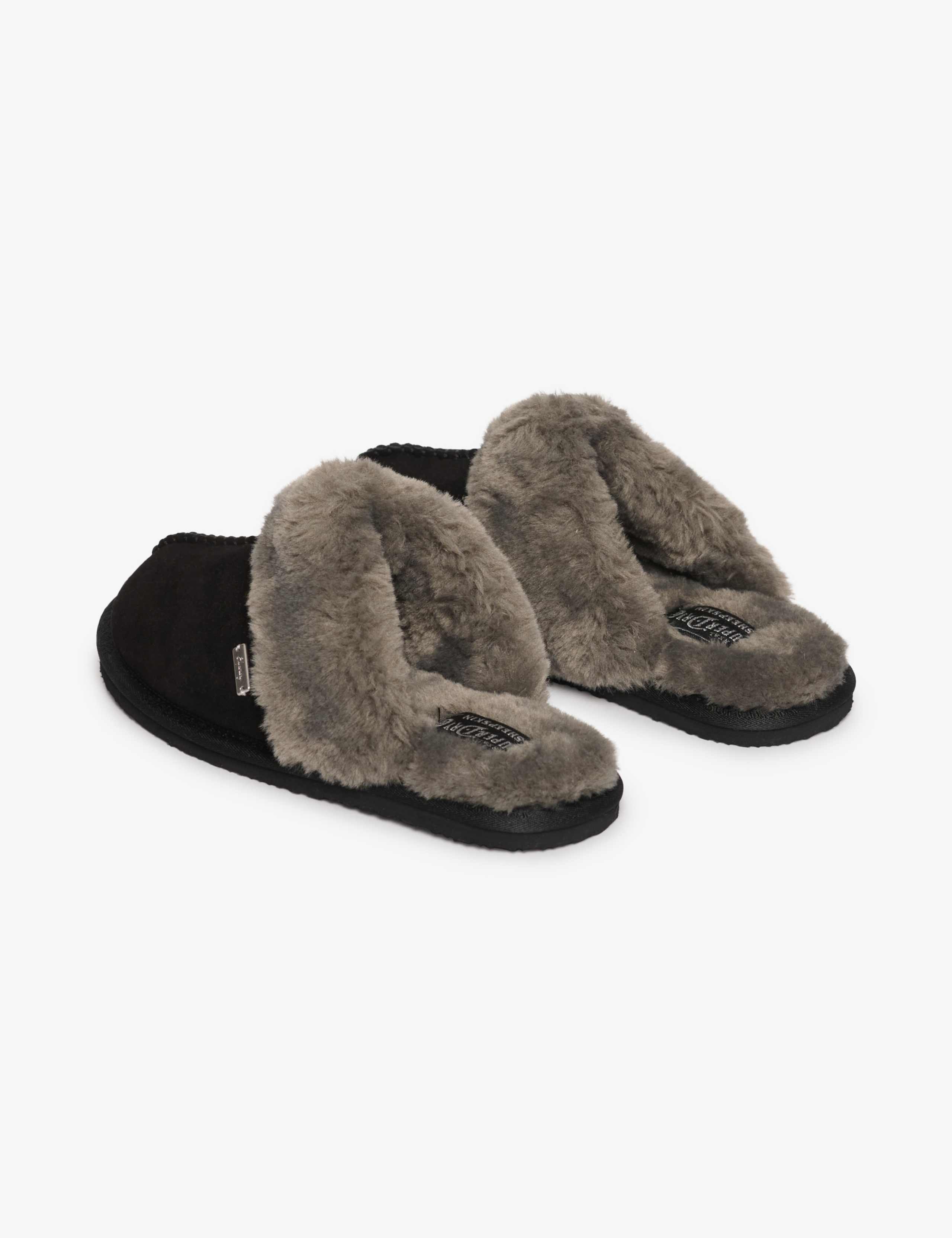 Sheepskin Faux Fur Lined Mule Slippers 6 of 7