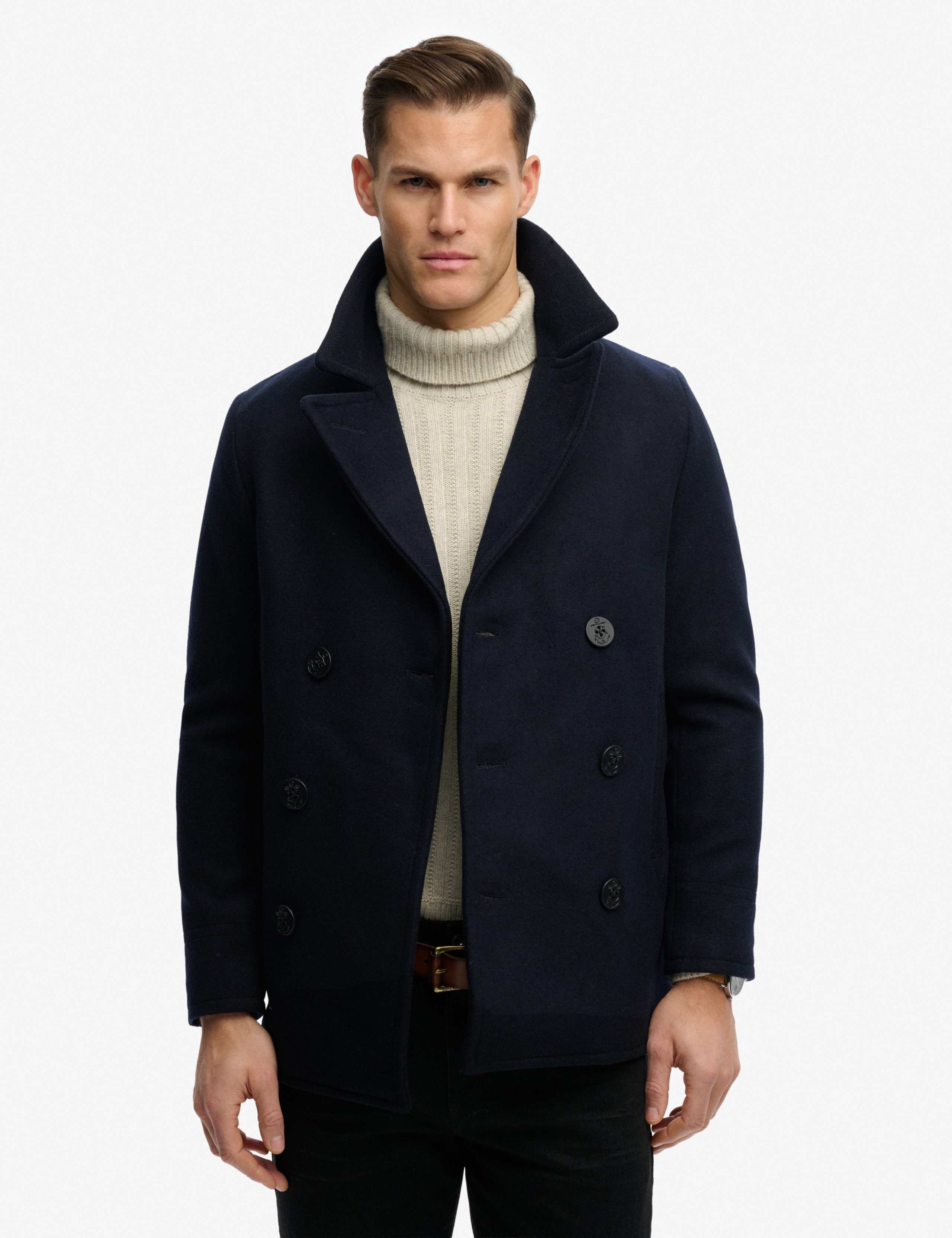 Wool Blend Pea Coat 1 of 7