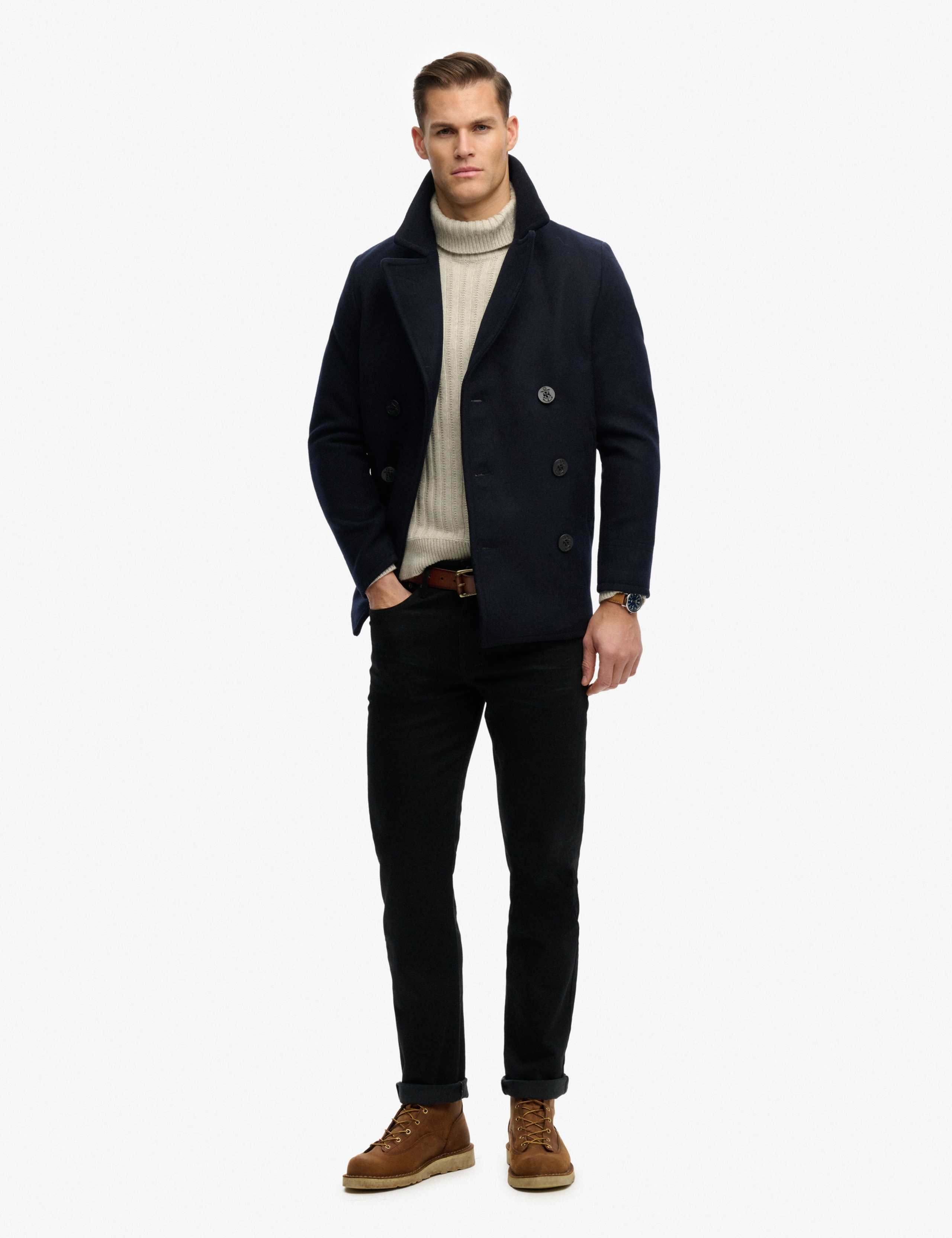 Wool Blend Pea Coat 3 of 7