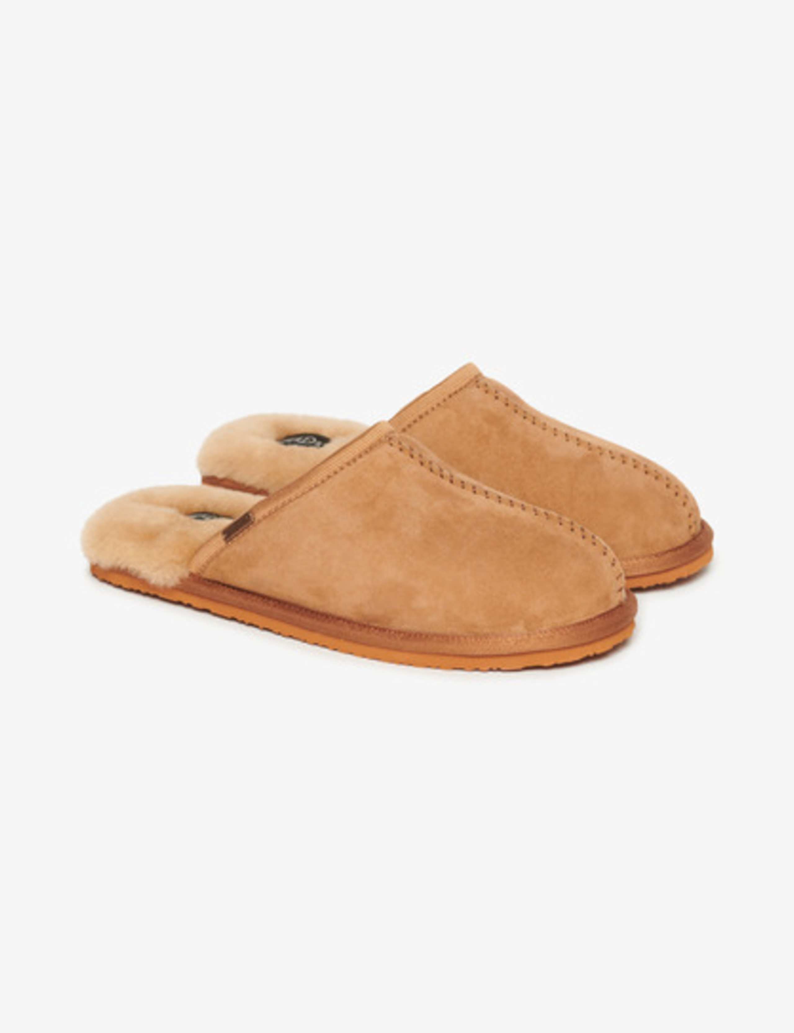 Suede Faux Fur Lined Mule Slippers 4 of 8