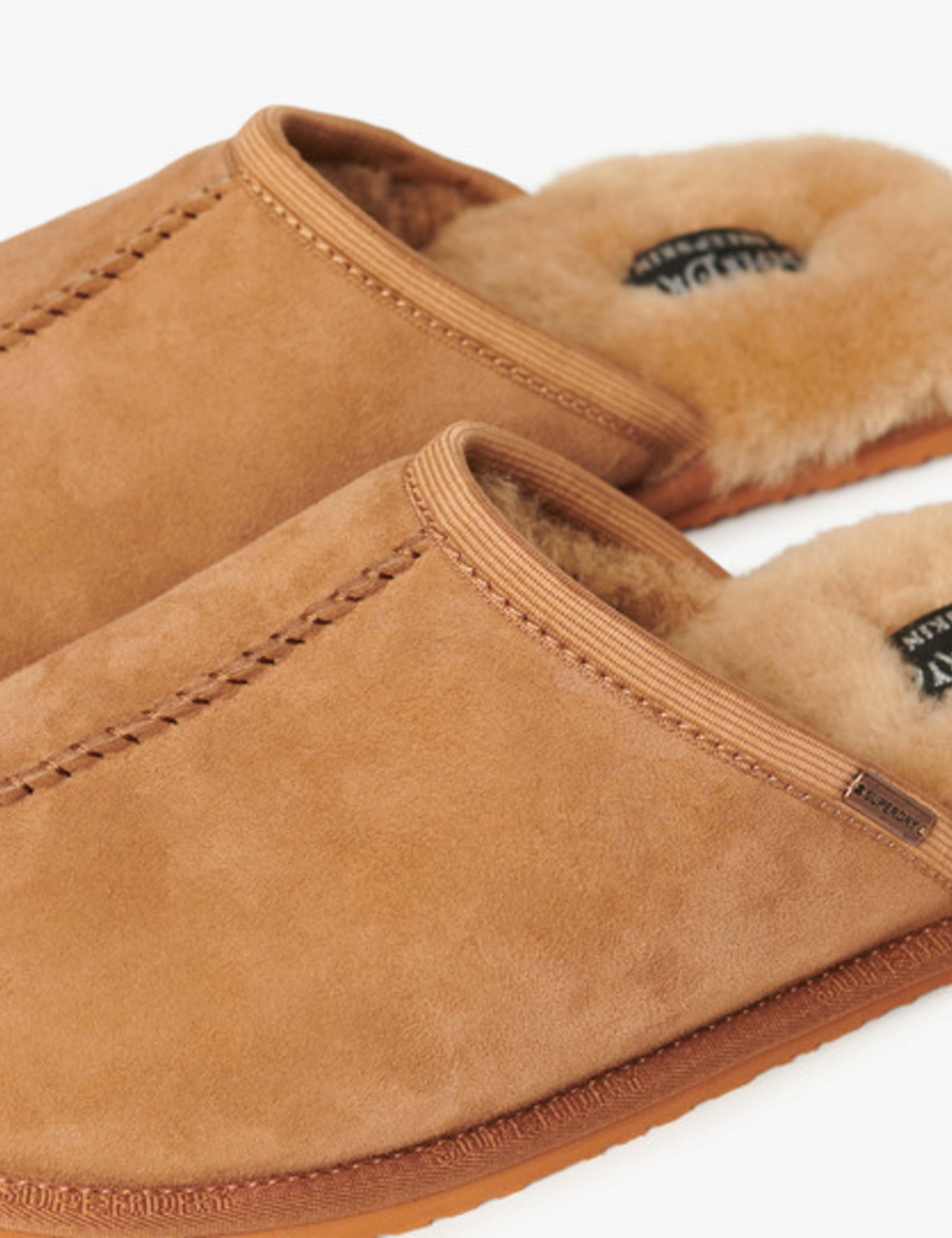 Suede Faux Fur Lined Mule Slippers 7 of 8