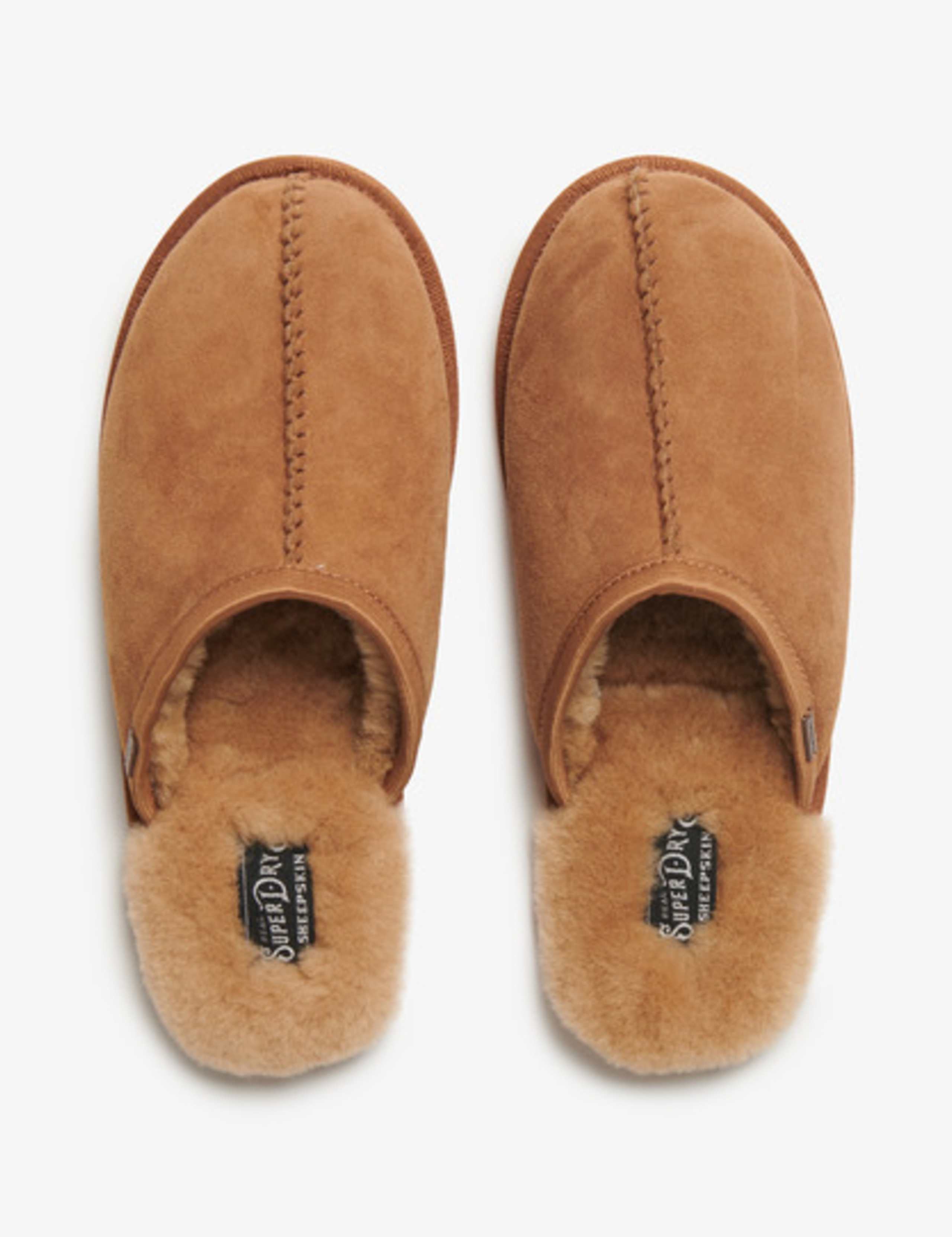 Suede Faux Fur Lined Mule Slippers 2 of 8