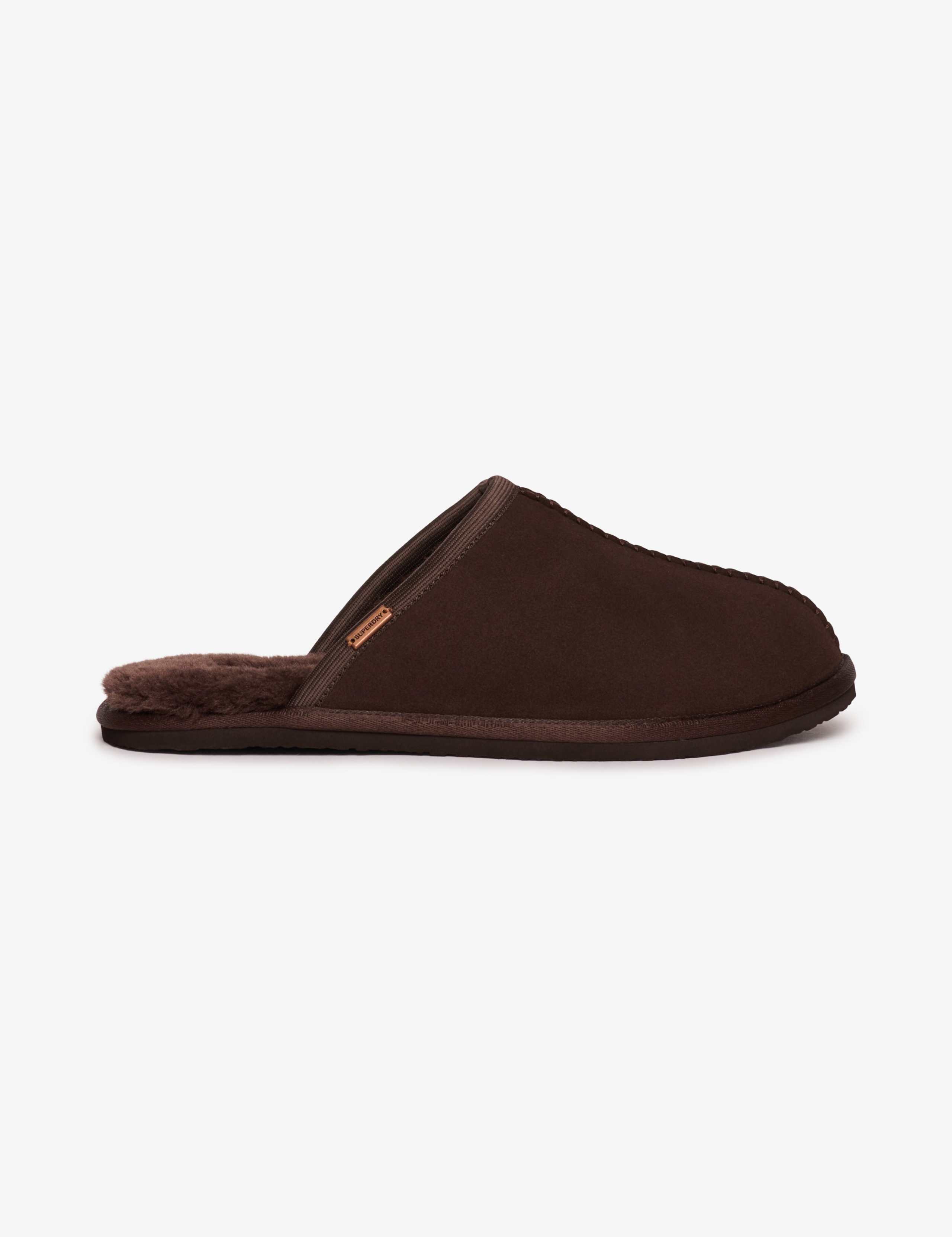 Suede Faux Fur Lined Mule Slippers 1 of 7