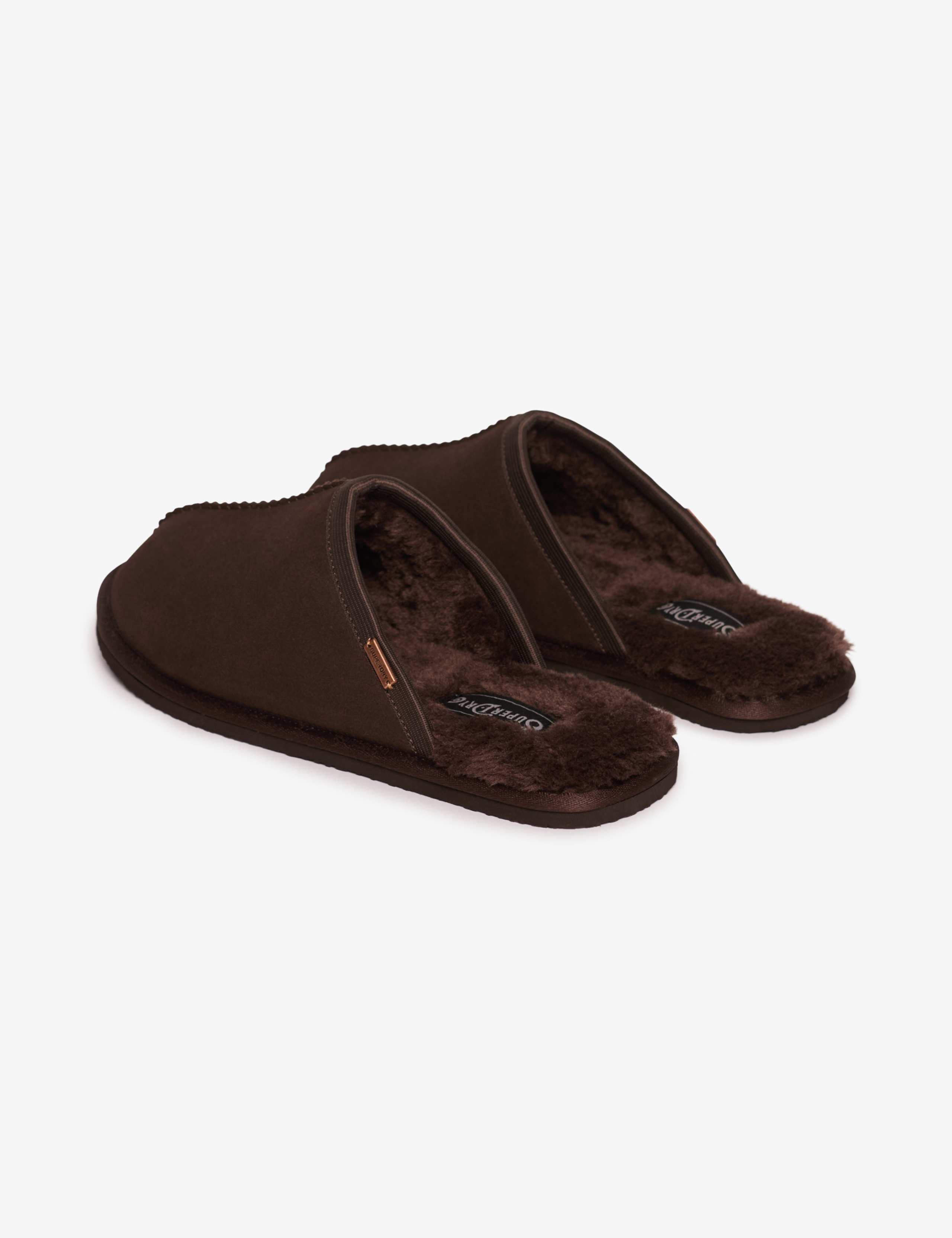Suede Faux Fur Lined Mule Slippers 4 of 7