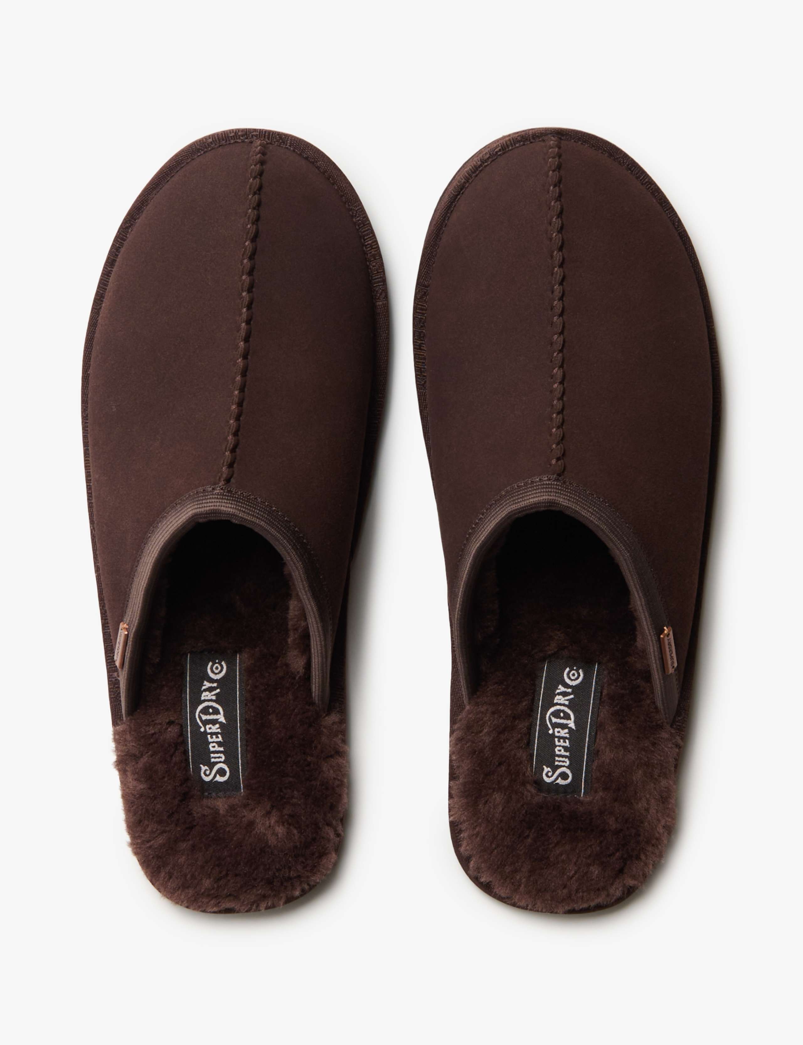 Suede Faux Fur Lined Mule Slippers 2 of 7