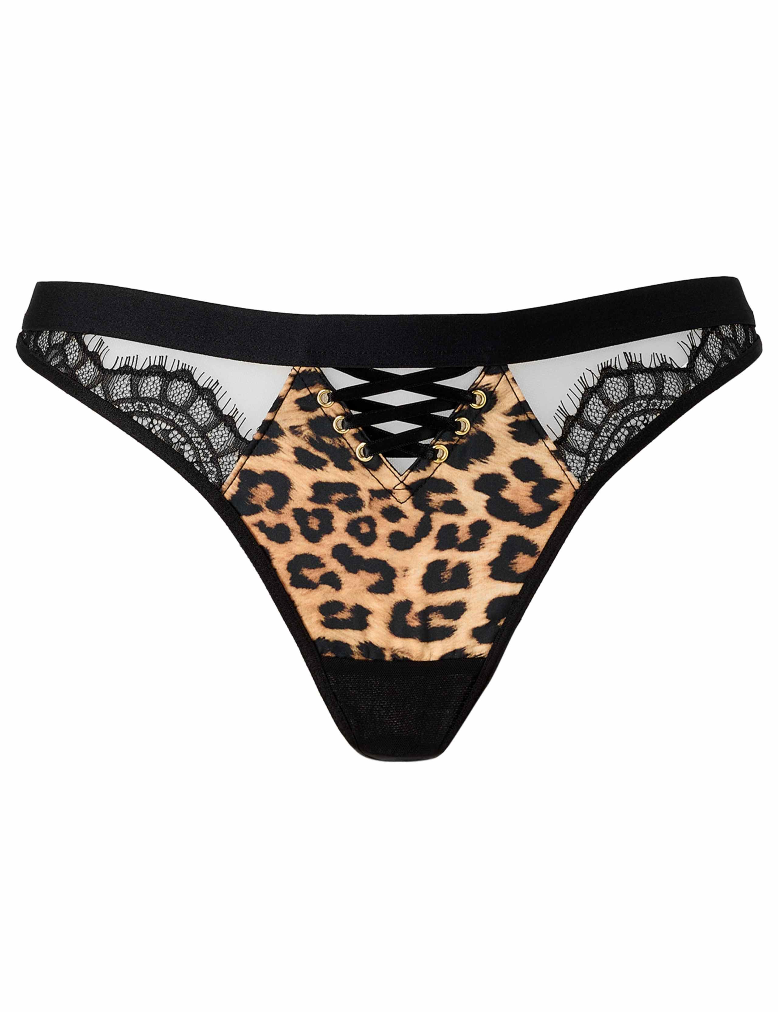 Animal Print Mesh Thong 2 of 5