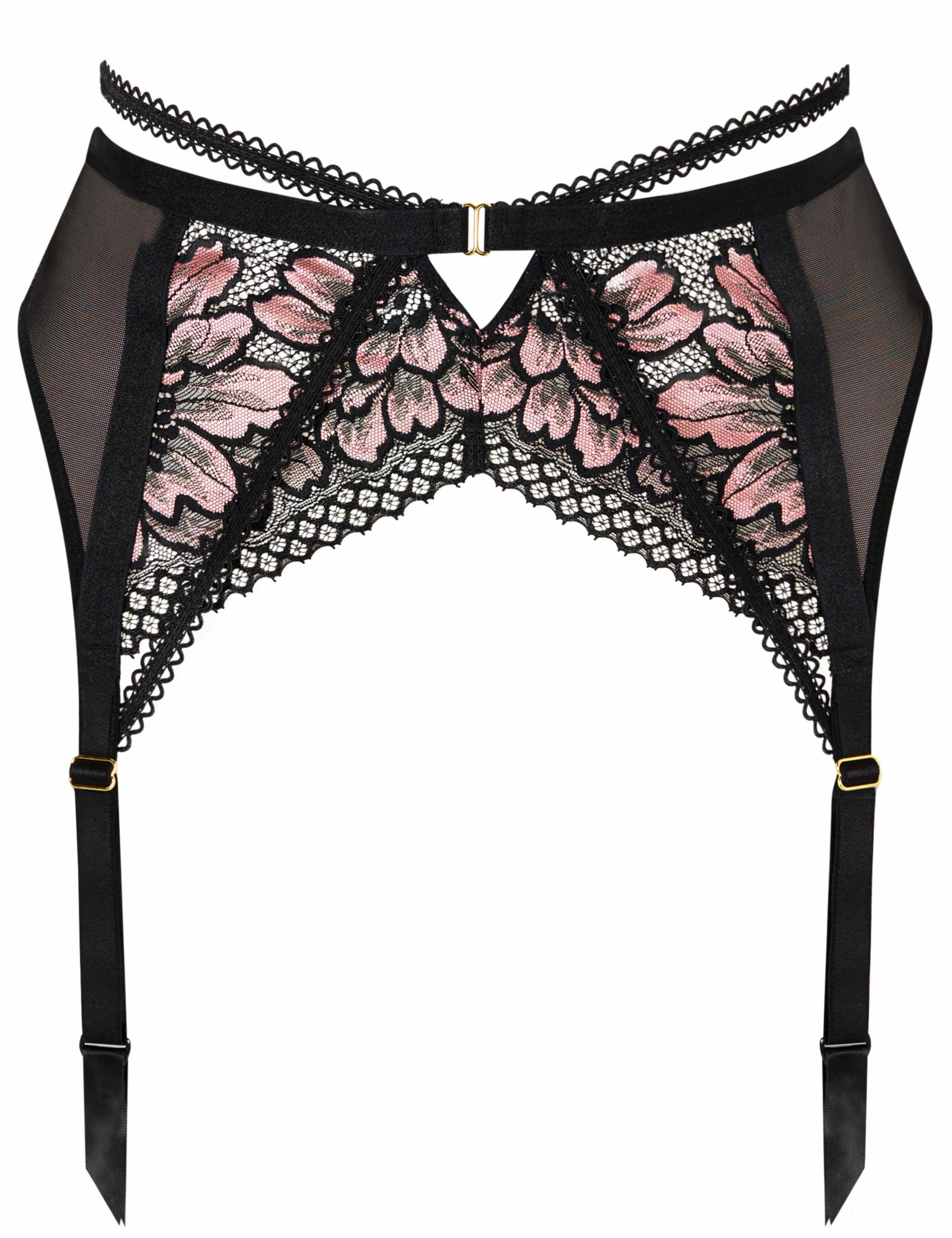 Floral Lace Strapping Detail Suspender Belt 2 of 5
