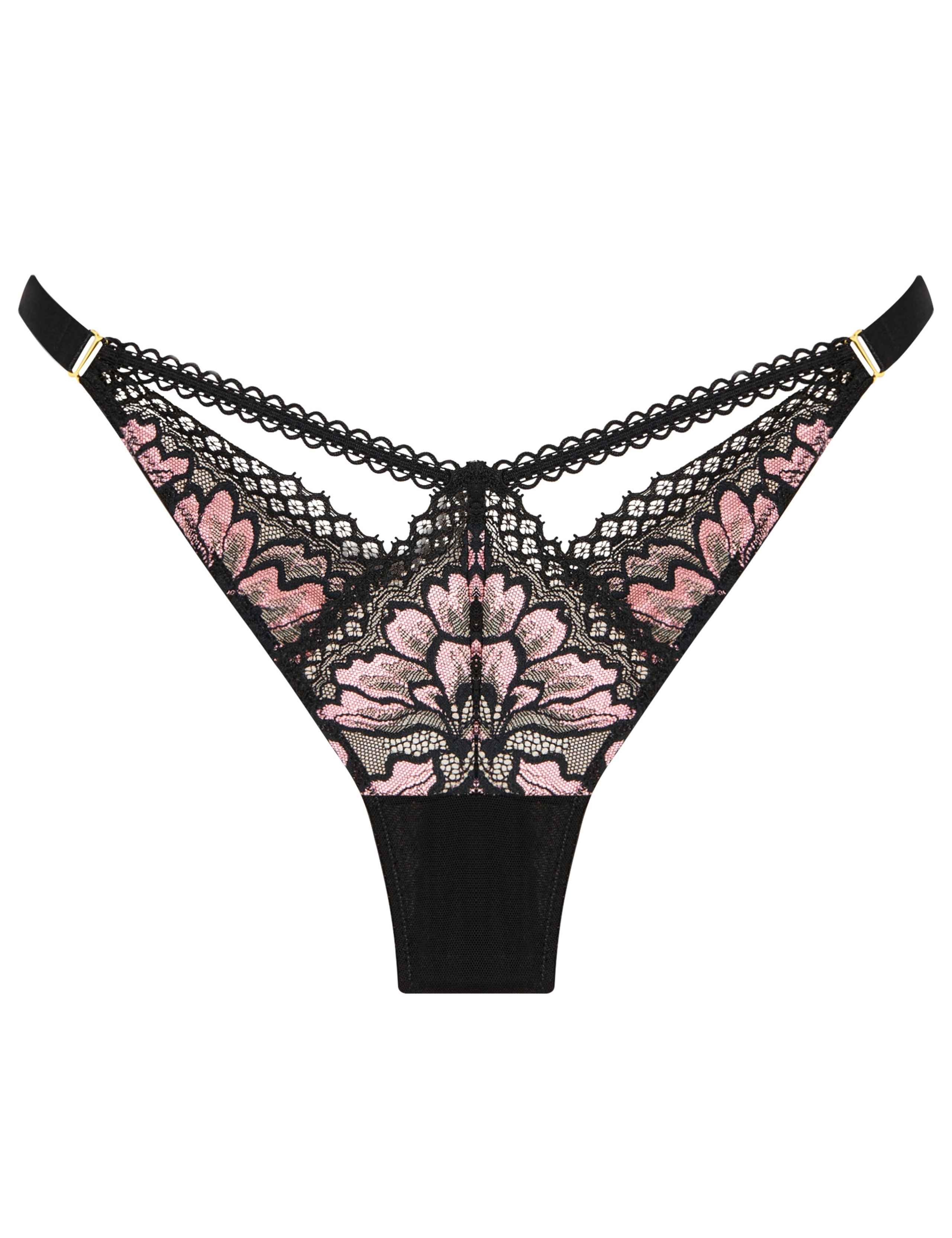 Floral Lace Strapping Detail Thong 2 of 5
