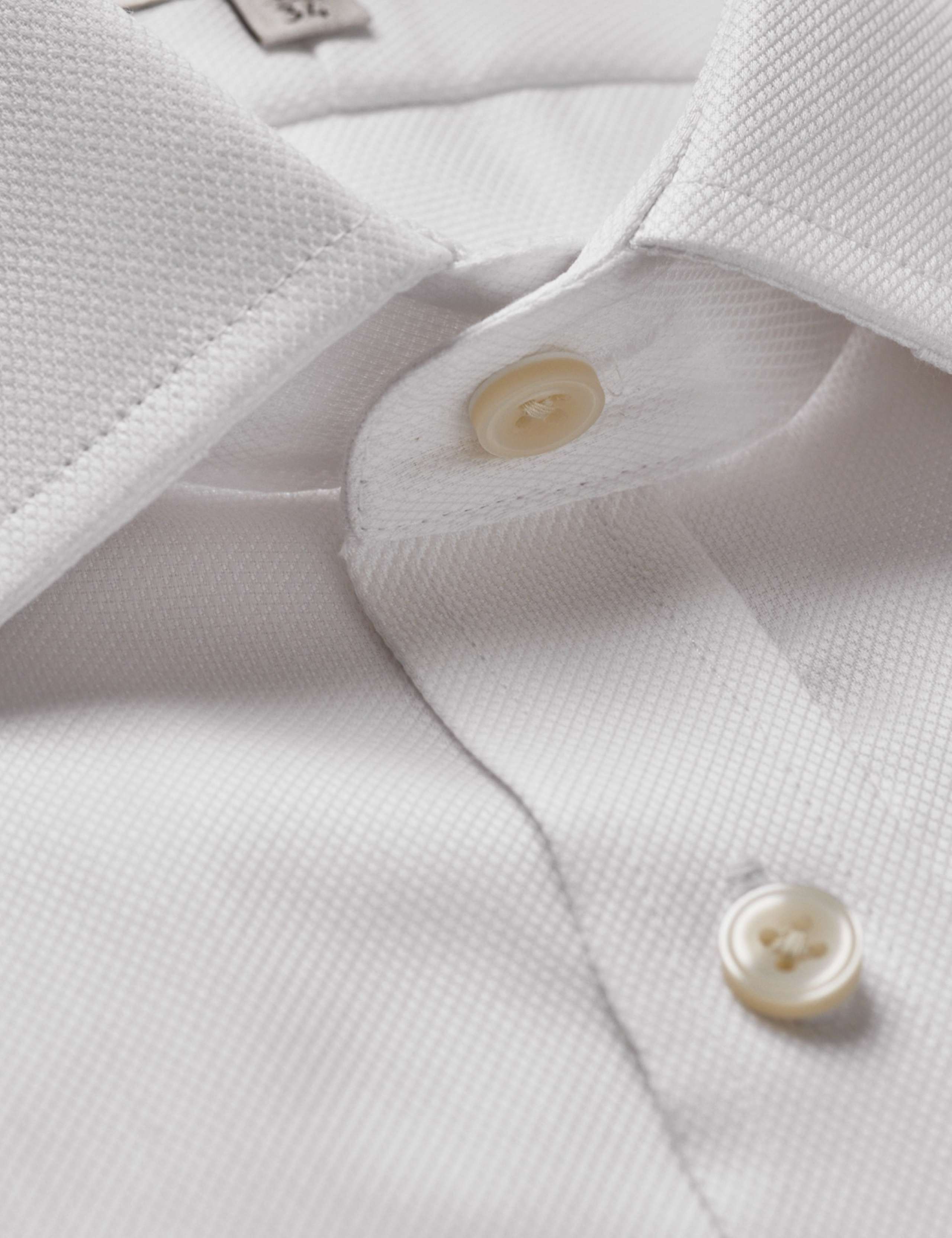 Slim Fit Non-Iron Pure Cotton Piqué Shirt 3 of 3