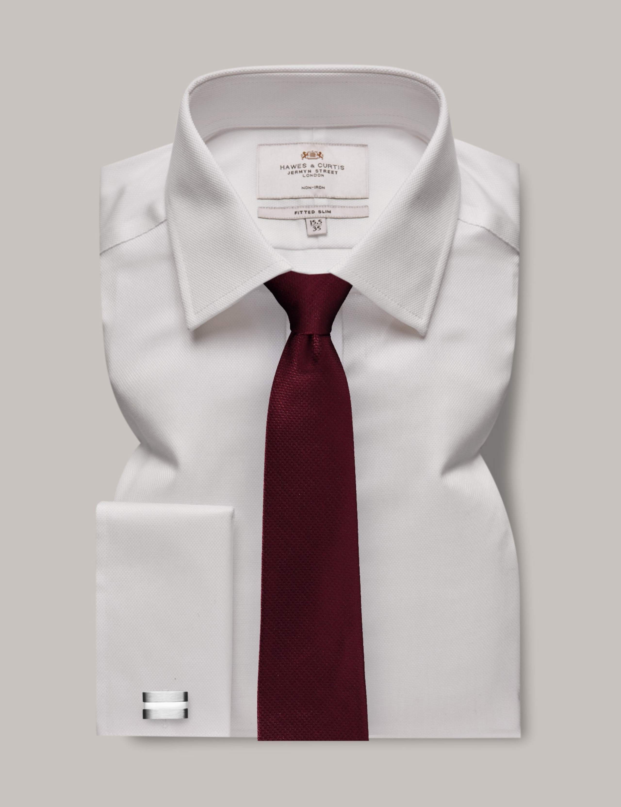 Slim Fit Non-Iron Pure Cotton Piqué Shirt 2 of 3