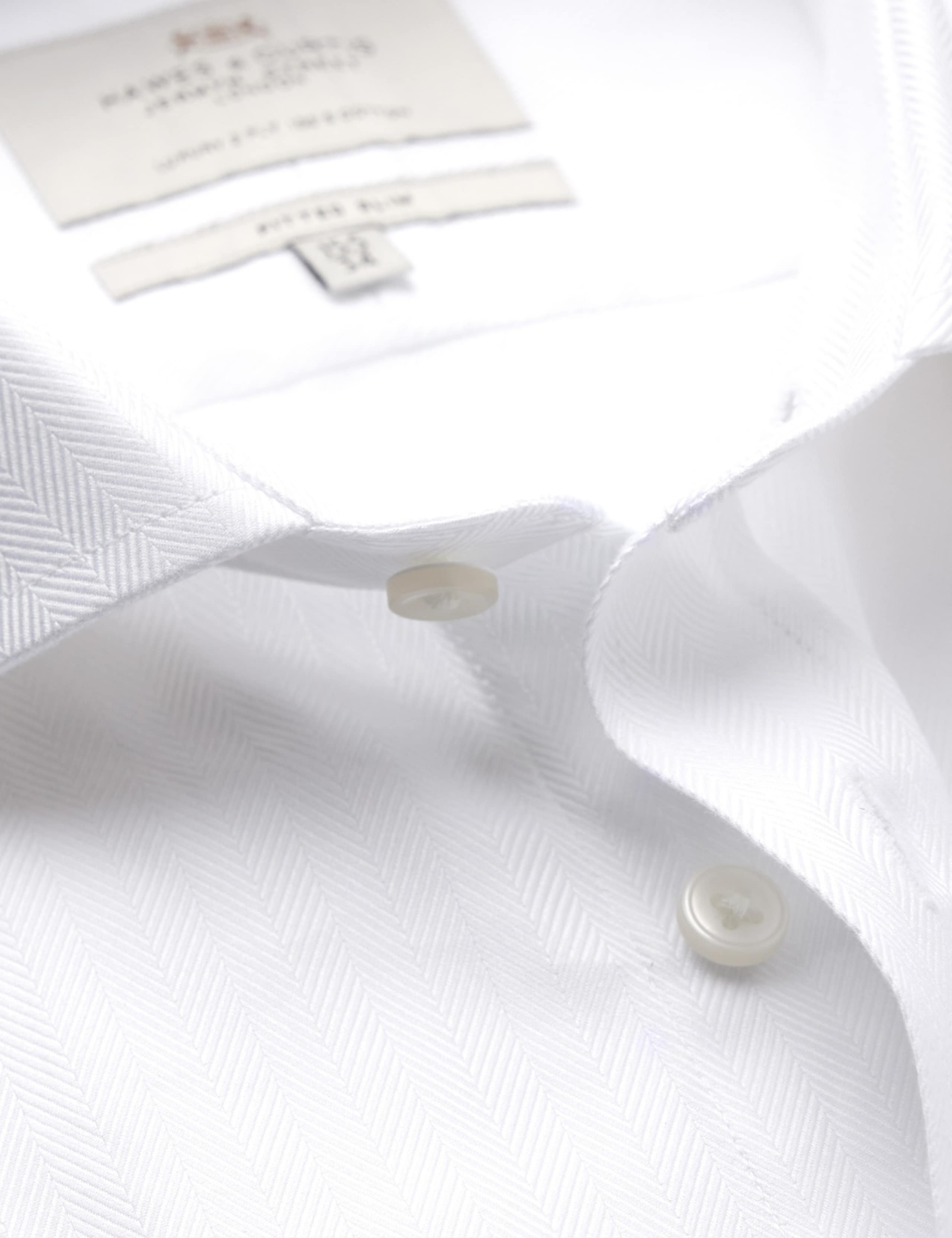 Slim Fit Pure Cotton Herringbone Shirt 3 of 3