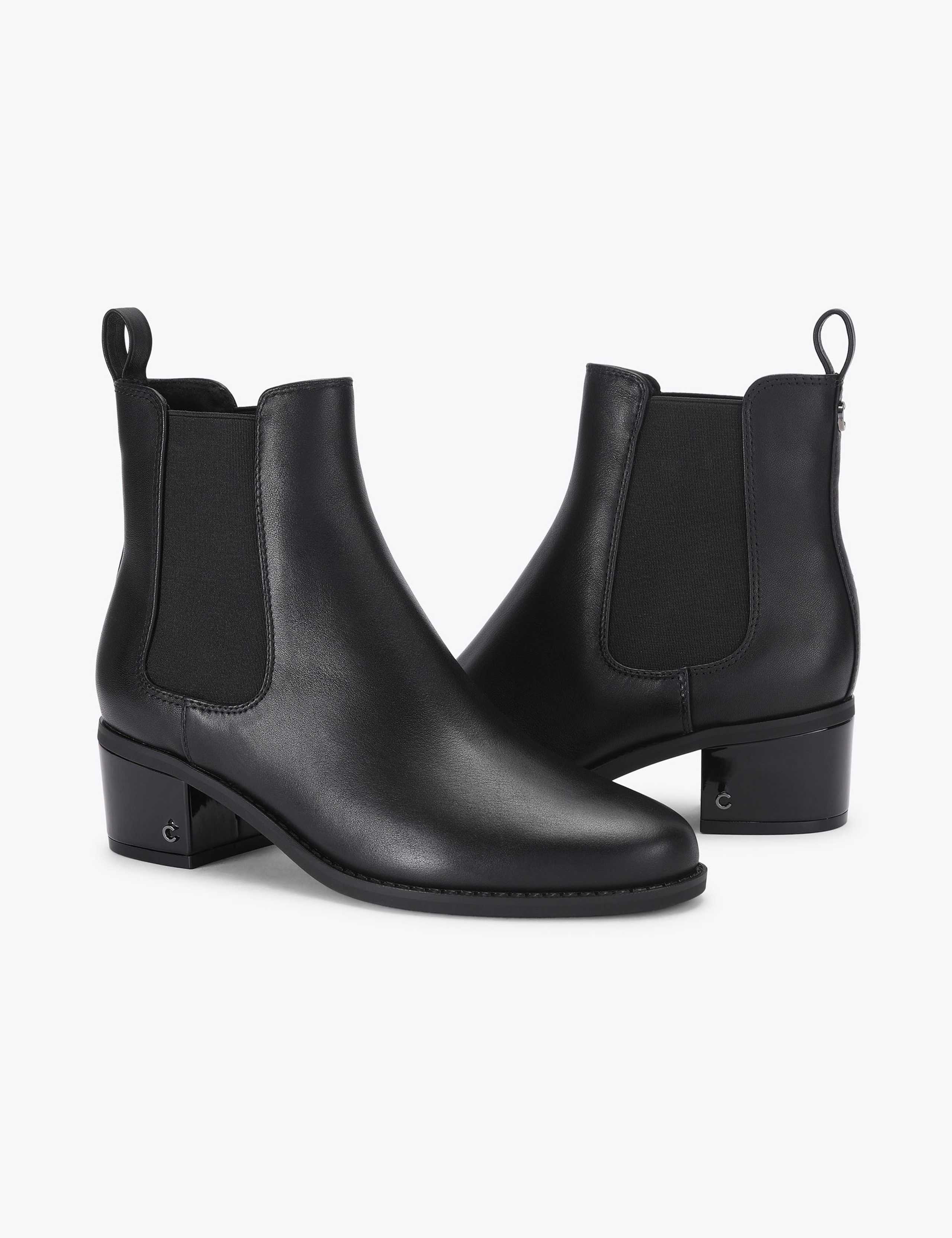 Leather Block Heel Ankle Boots 3 of 4