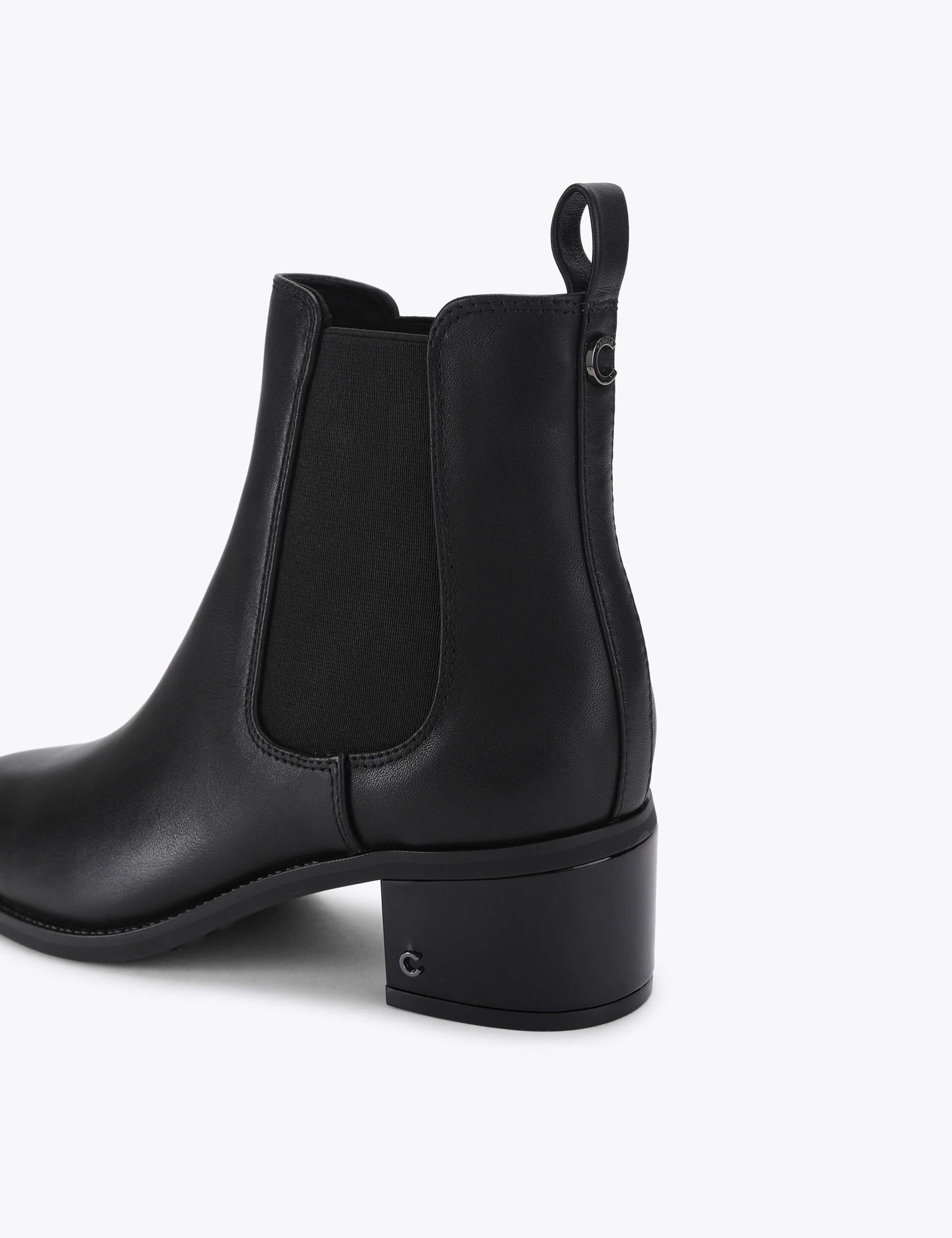 Leather Block Heel Ankle Boots 4 of 4