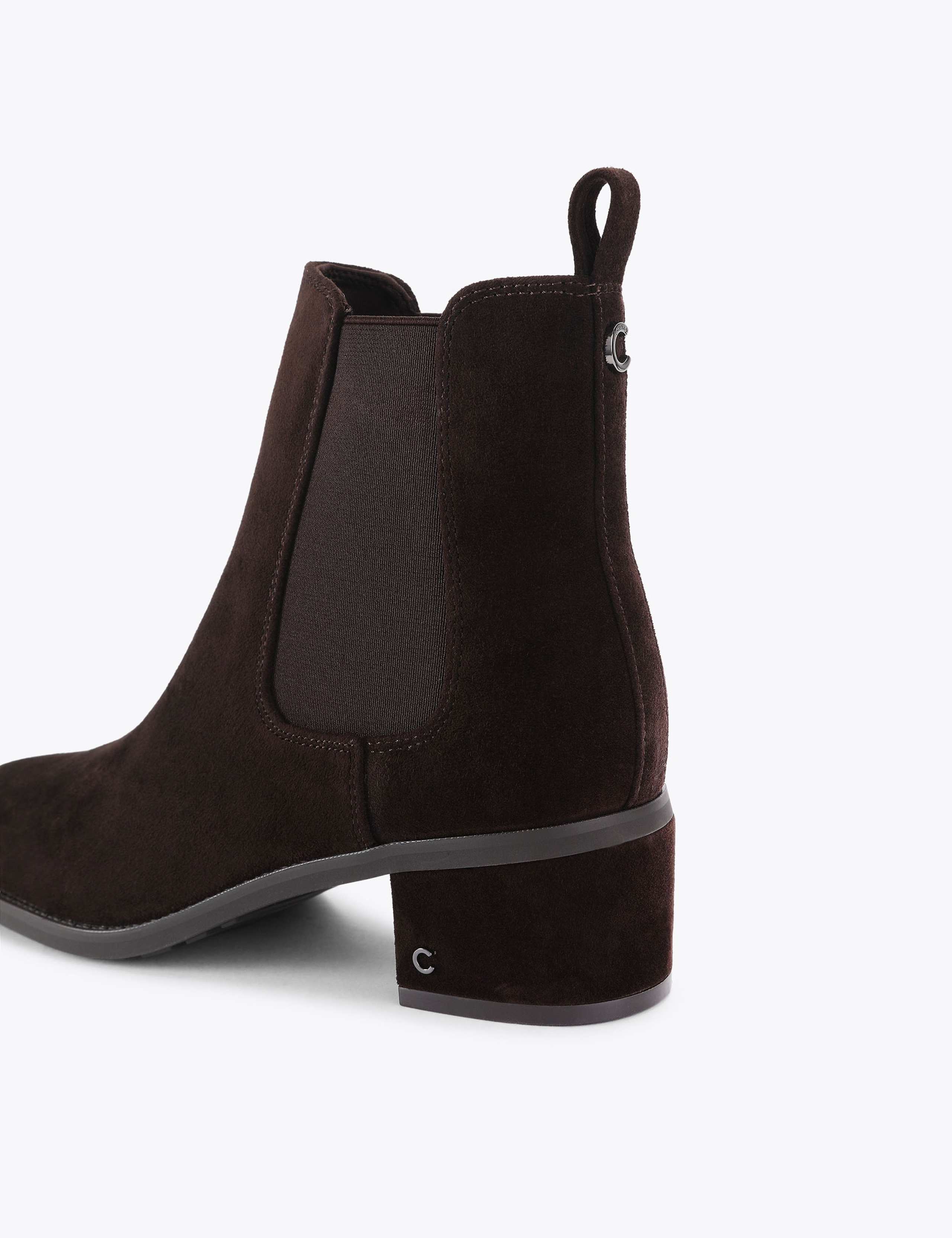 Suede Block Heel Ankle Boots 4 of 4