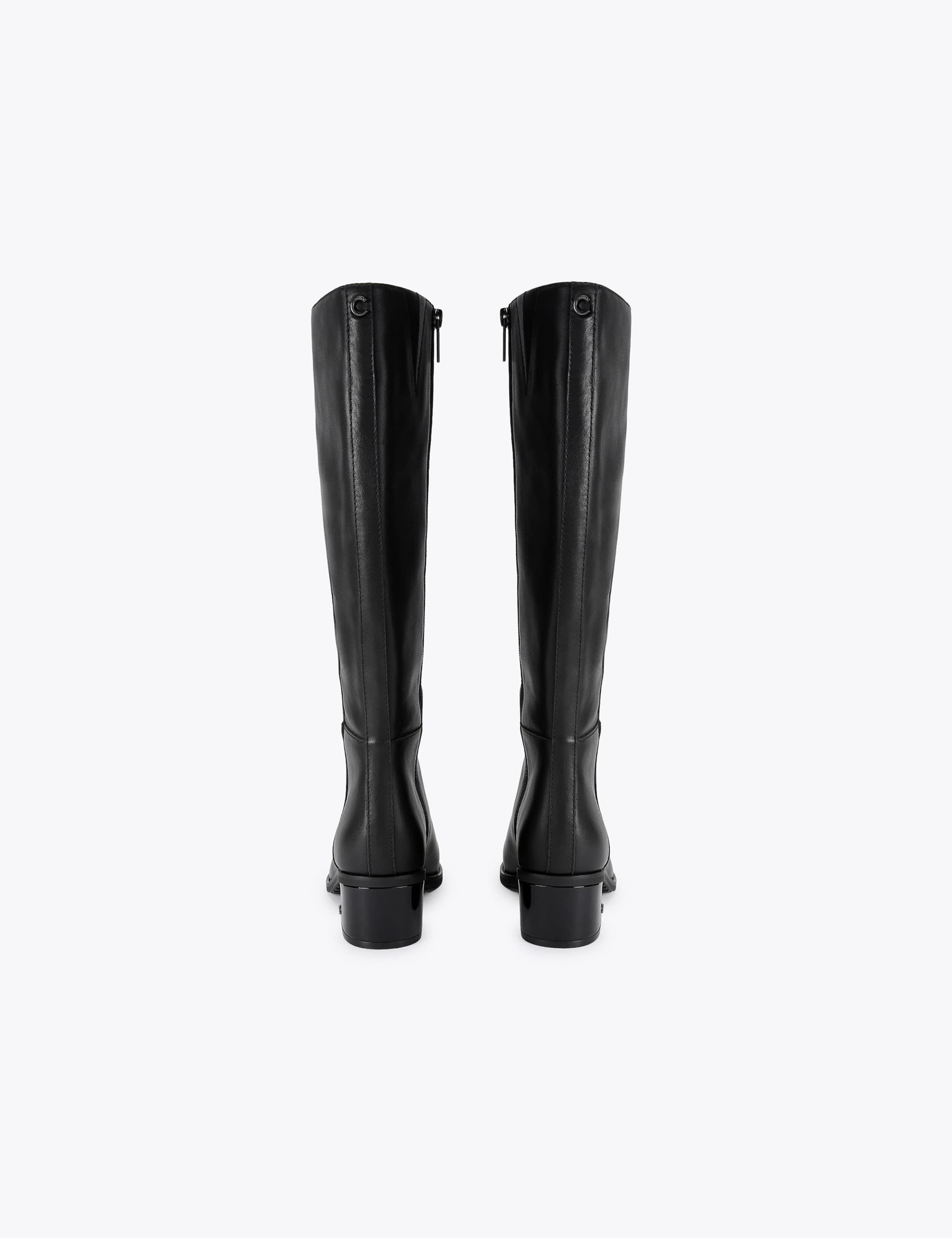 Leather Block Heel Knee High Boots 3 of 4