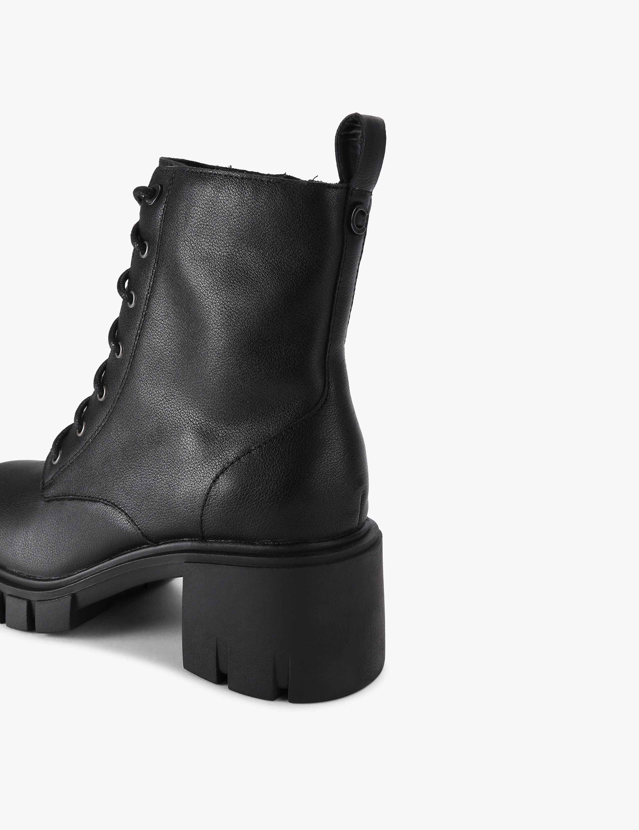 Leather Lace Up Block Heel Ankle Boots 4 of 4