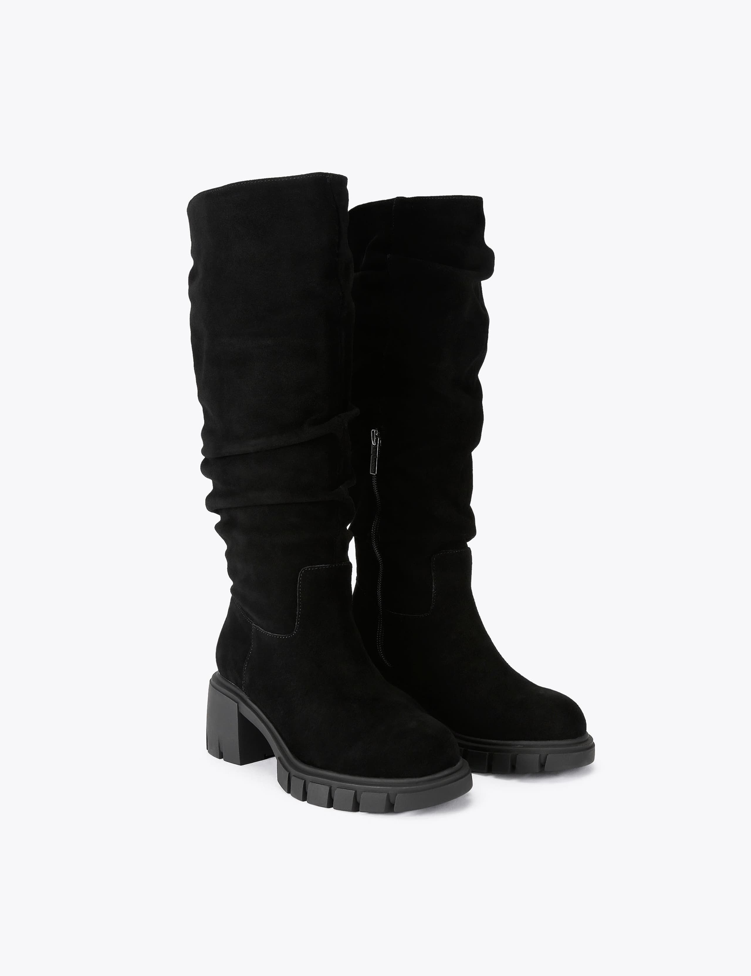 Suede Block Heel Knee High Boots 2 of 4