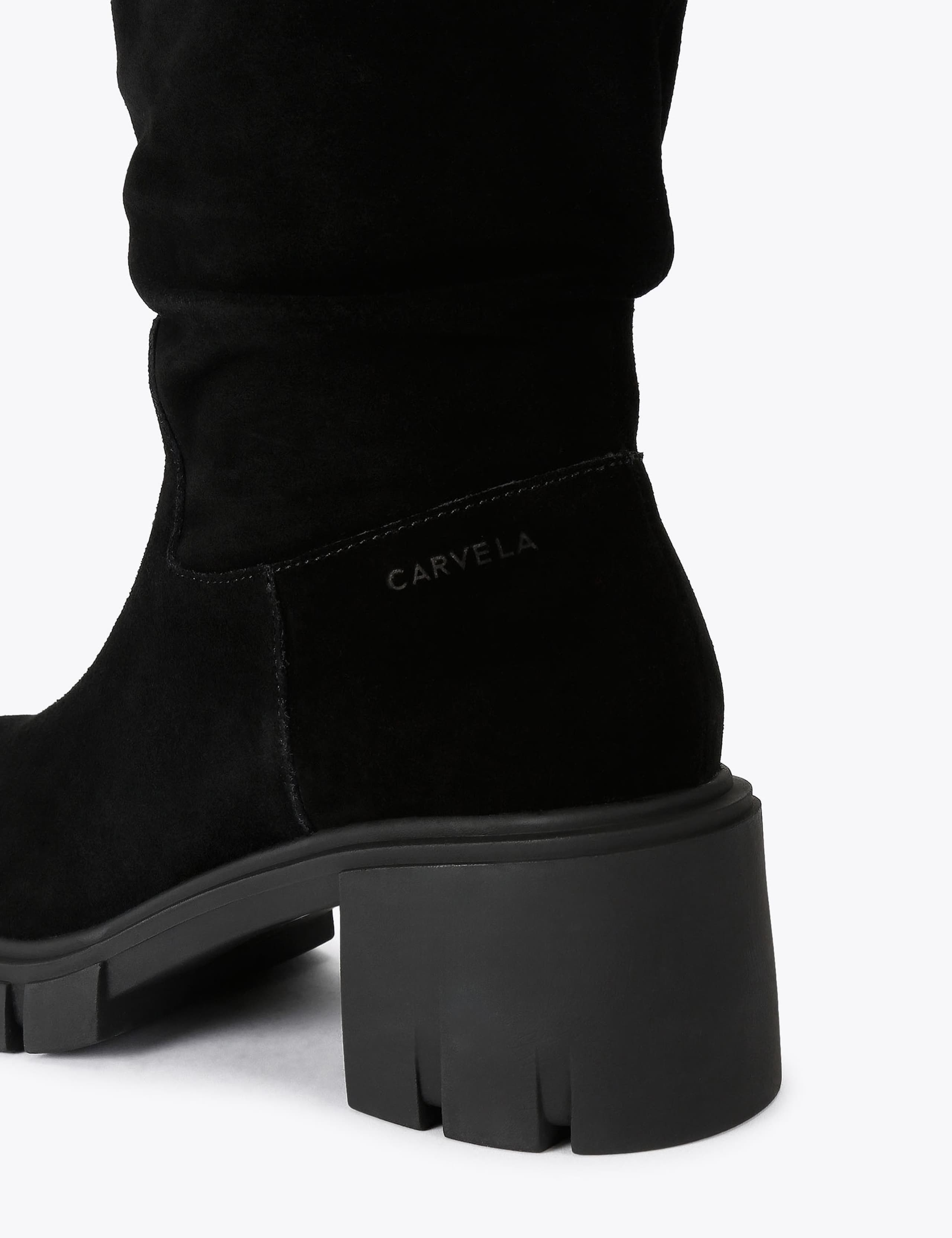 Suede Block Heel Knee High Boots 4 of 4