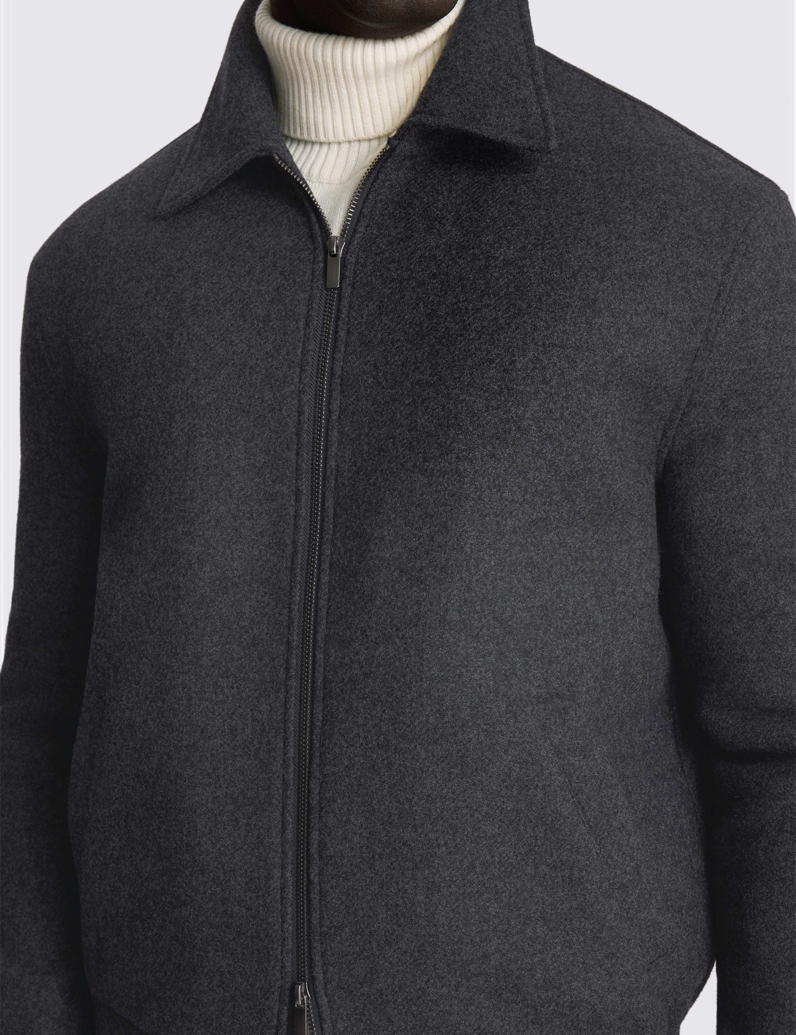 Pure Wool Quilted Zip Up Harrington Jacket 4 of 4