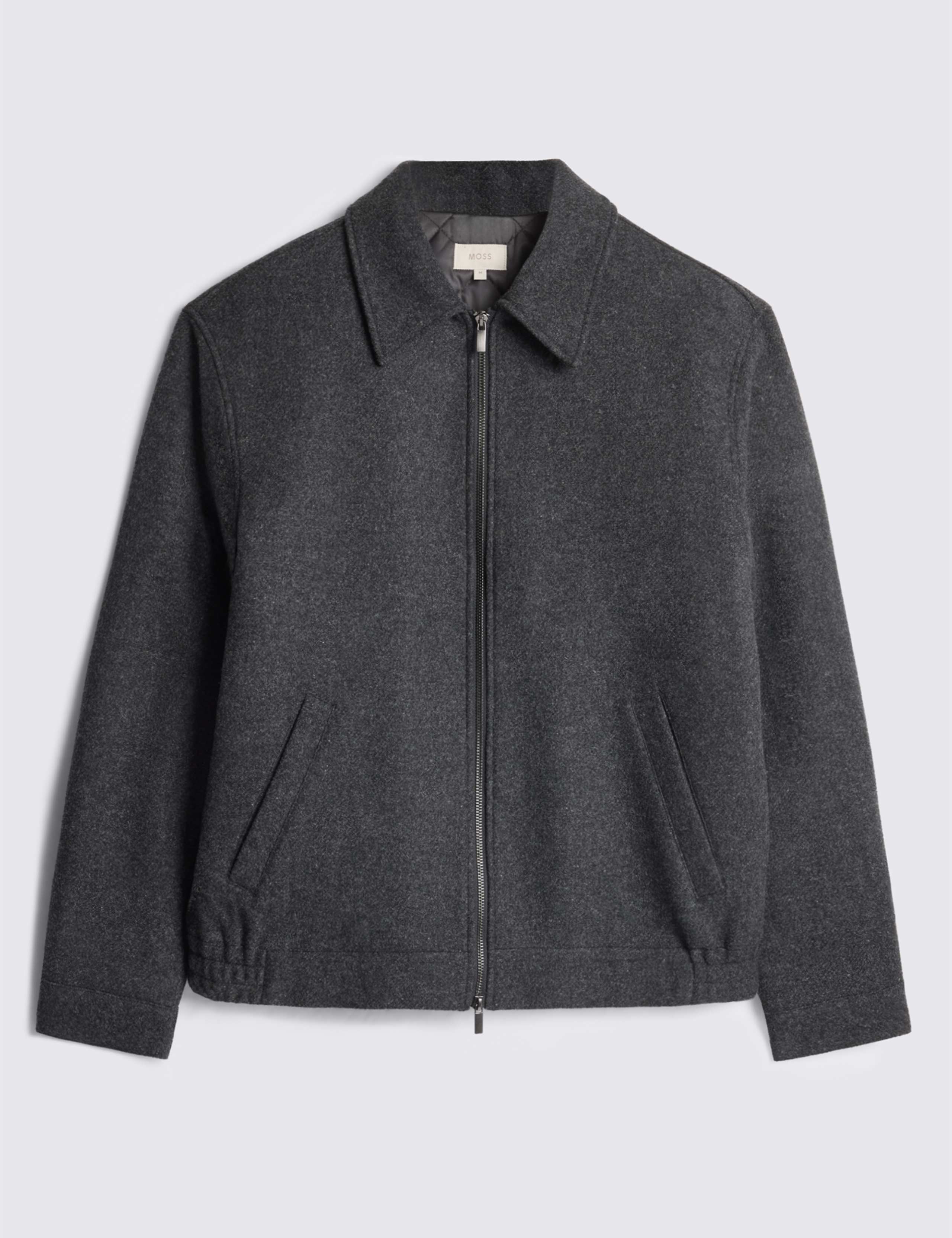 Pure Wool Quilted Zip Up Harrington Jacket 2 of 4