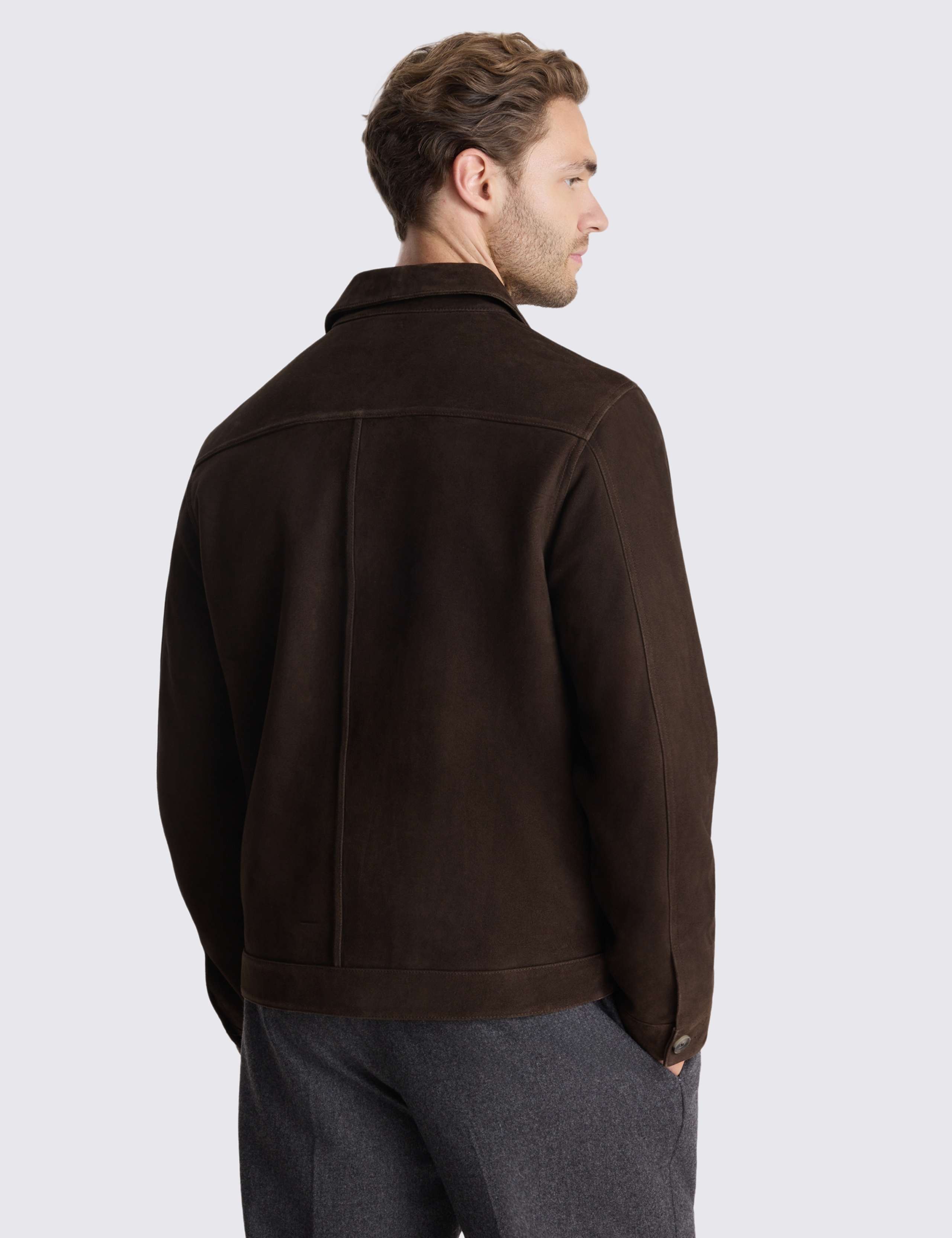 Suede Collared Harrington Shacket 2 of 4