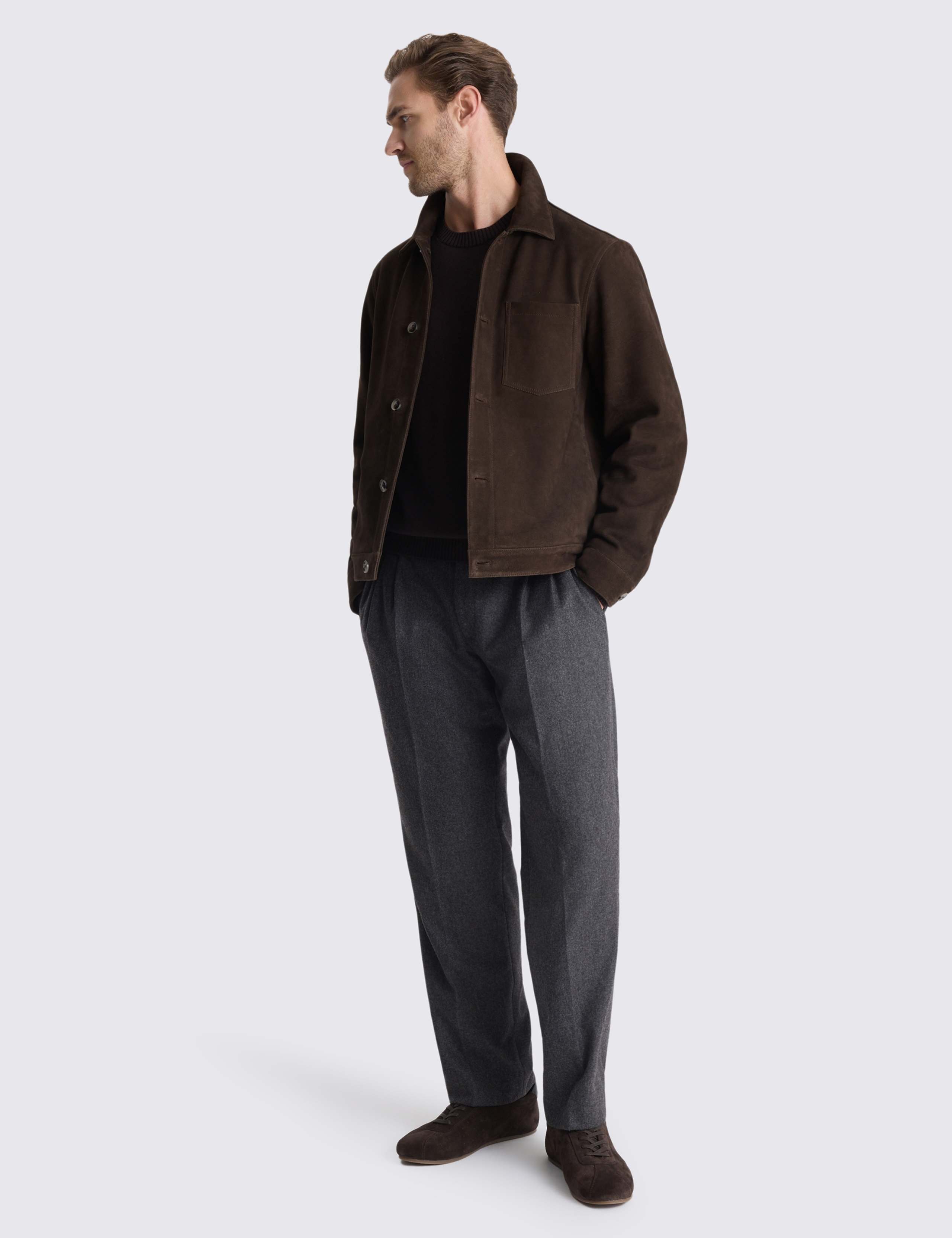 Suede Collared Harrington Shacket 3 of 4
